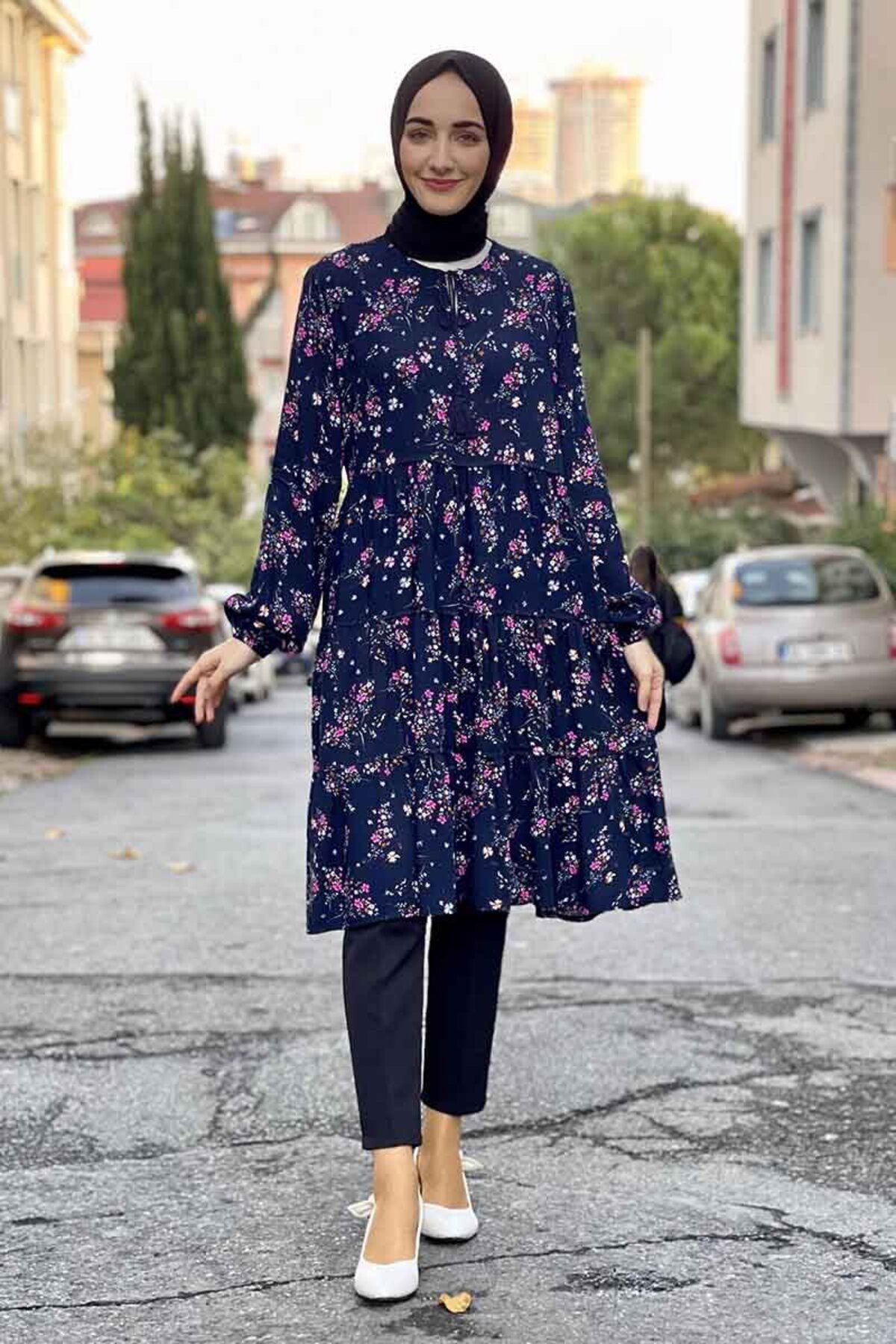 COXO Fashion`S Moda Çizgi Desenli Tunik