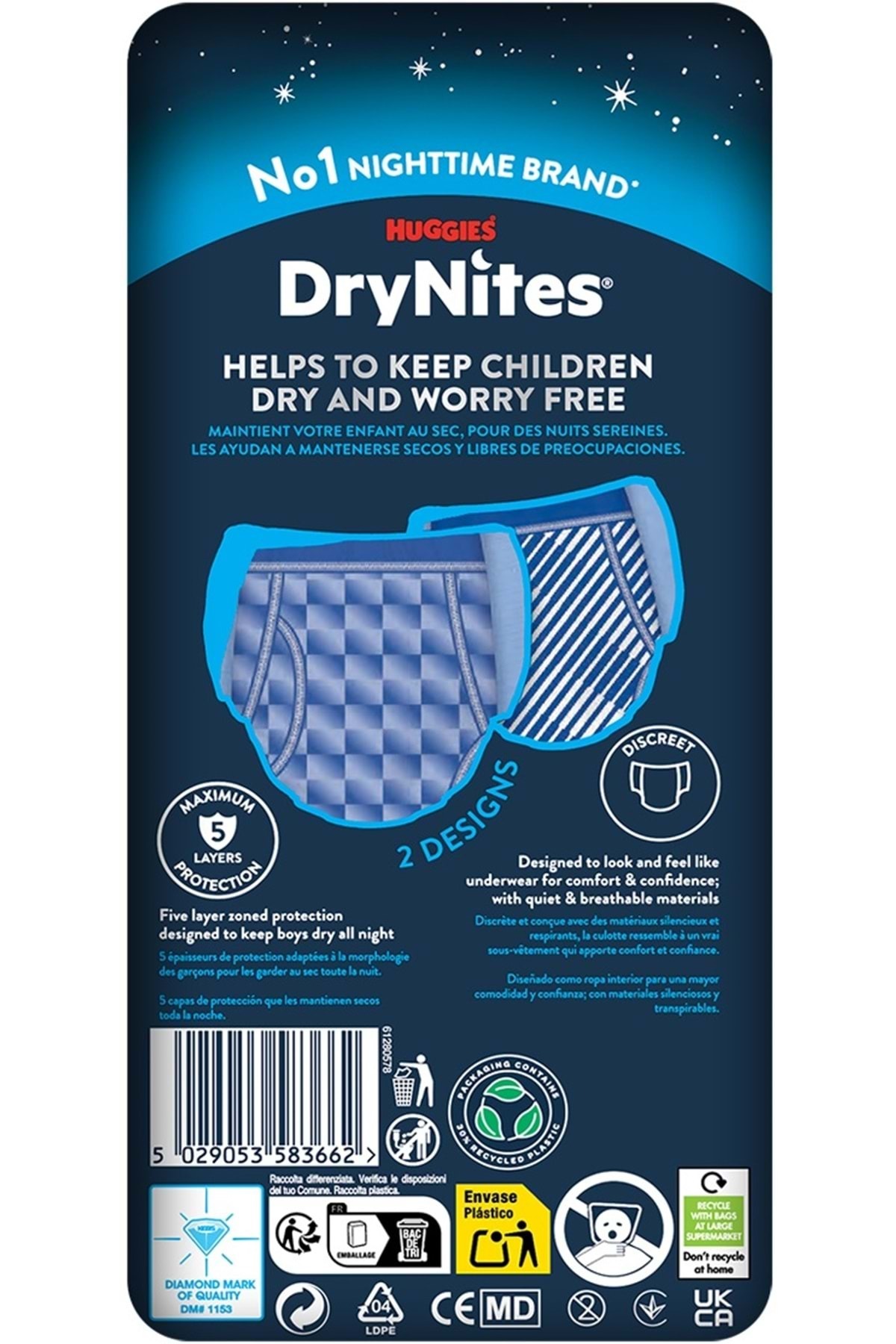 DryNites Emici Gece Külodu/külot Bez Erkek 13 Yaş (48-60KG) X Large 108 Adet (12PK*9) fotoğrafı 3 (önizleme)