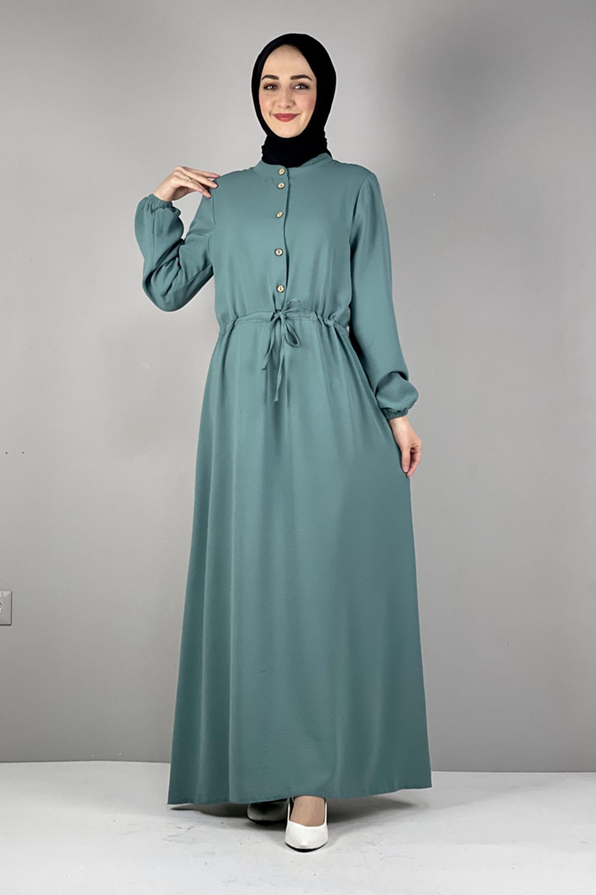 COXO Fashion`S Moda Çizgi Hijab Dress