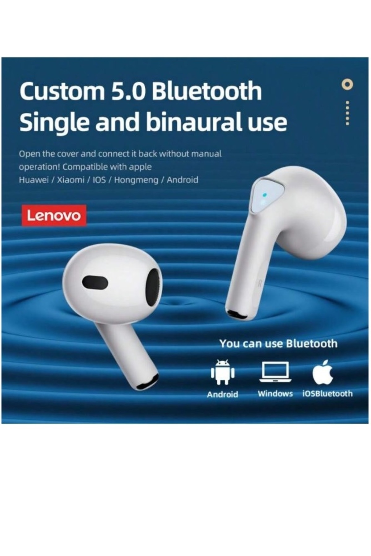 LENOVO-سماعات أذن رياضية لاسلكية مقاومة للماء، خاصية إلغاء الضوضاء، التحكم باللمس، بطارية 300 مللي أمبير، شحن سريع 8