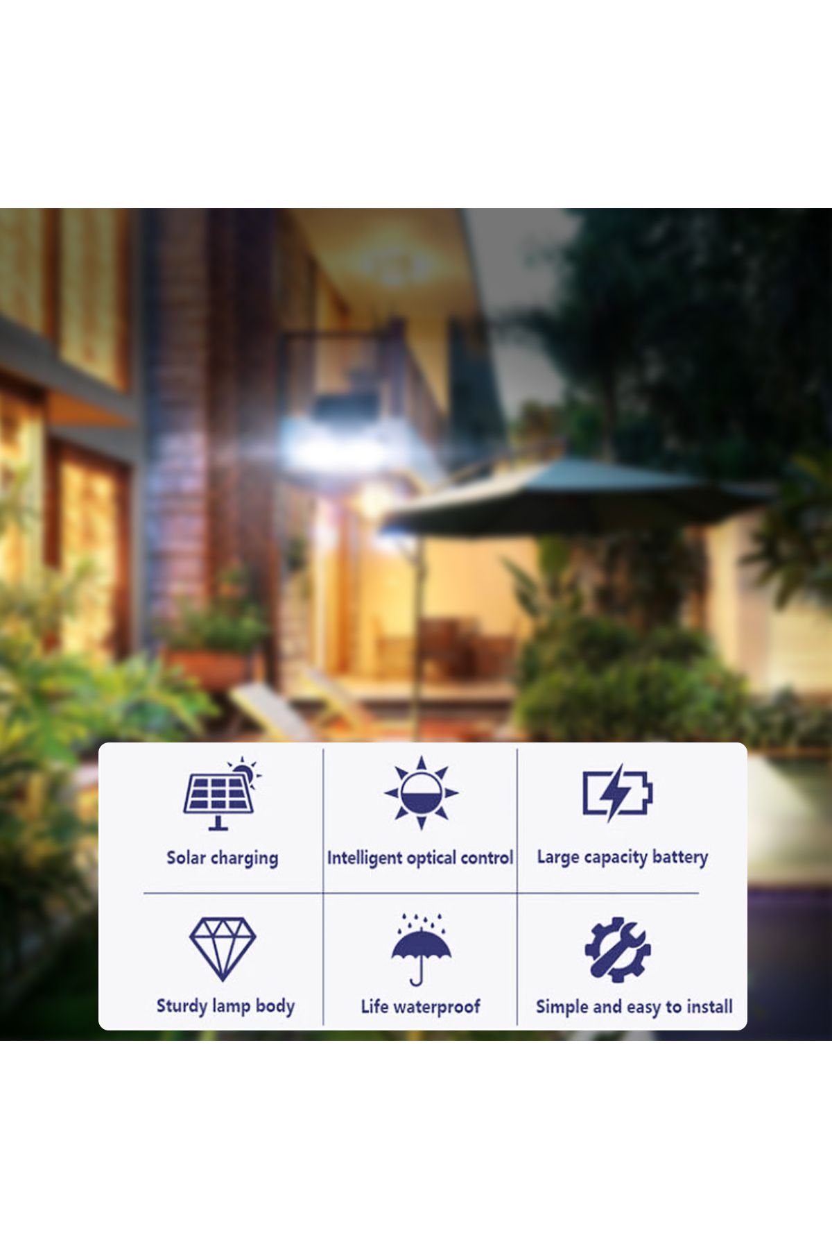 Generic-ضوء استشعار الطاقة الشمسية مع 120 مصباح LED SMD، وكشف الحركة PIR، و3 أوضاع إضاءة 6