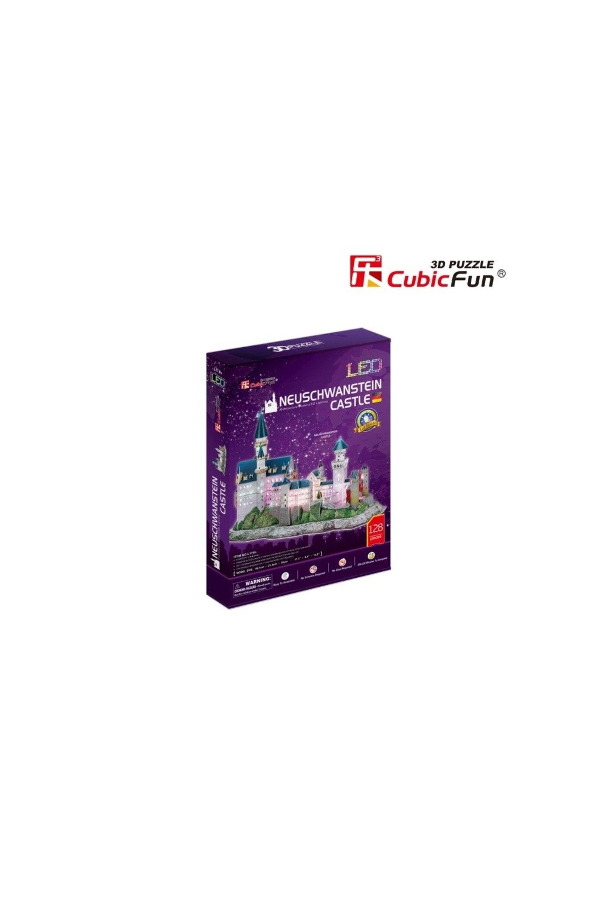 Cubic Fun-Cubic Fun - 3D Led Puzzle Neuschwanstein Castle 128 Pieces 2