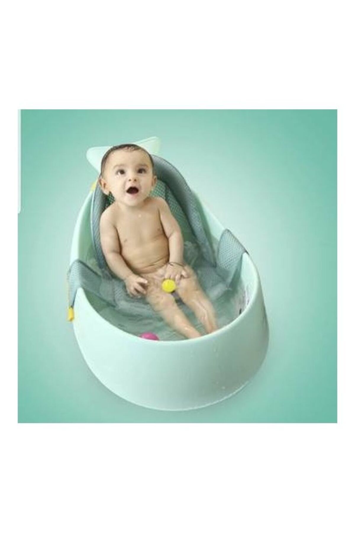 Yelajoy-Baby Bath Tub with Support NetAntiskid Hammock,Hollow Out Mesh &Buckle Design,Adjustable,Pink 3