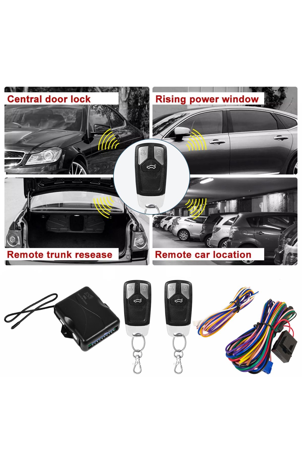 3XR-Car Keyless Entry System – Remote Lock/Unlock, Trunk Release, Window Closer, Universal, Light Flash 7