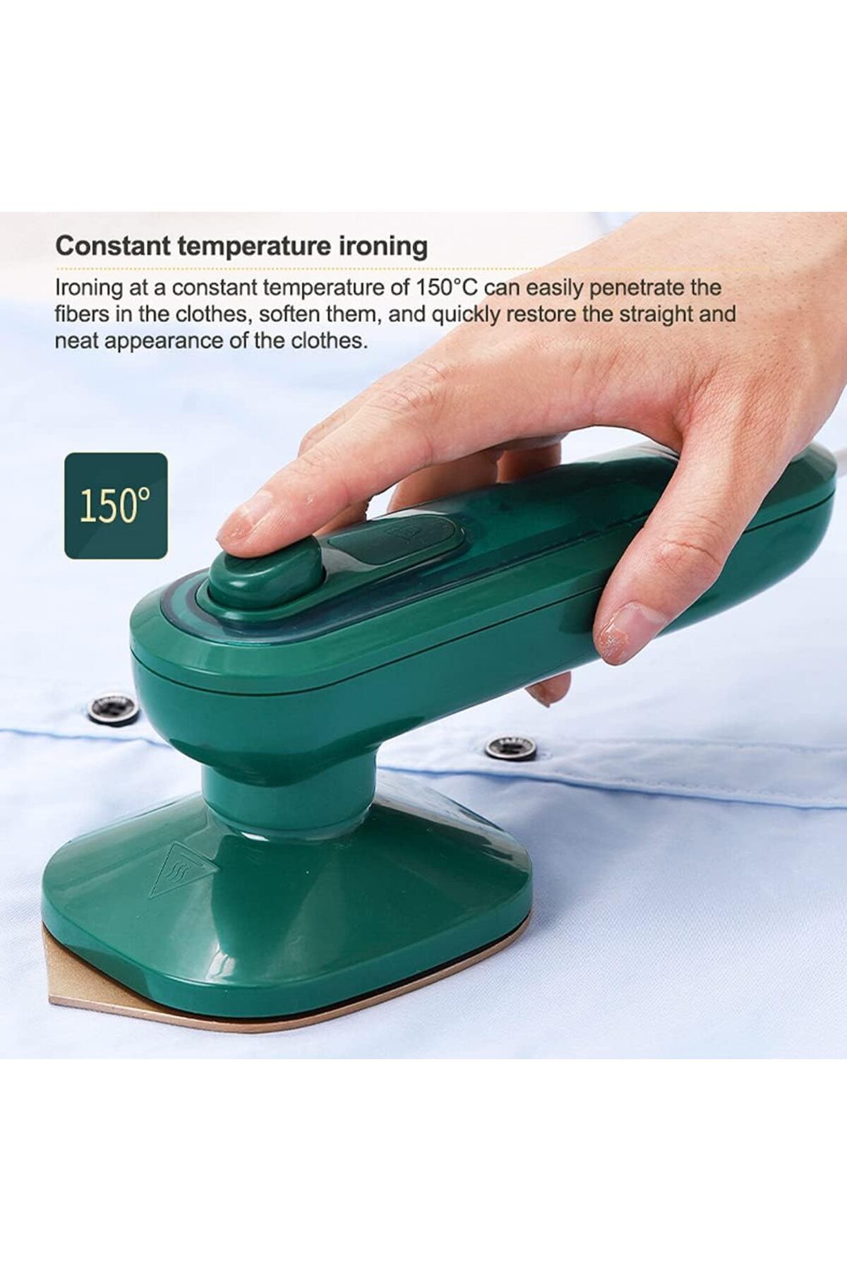 fulina-Micro Steam Iron,Portable Mini Handheld Garment Steamer for Clothes,Fast Heat,Household,Green 2