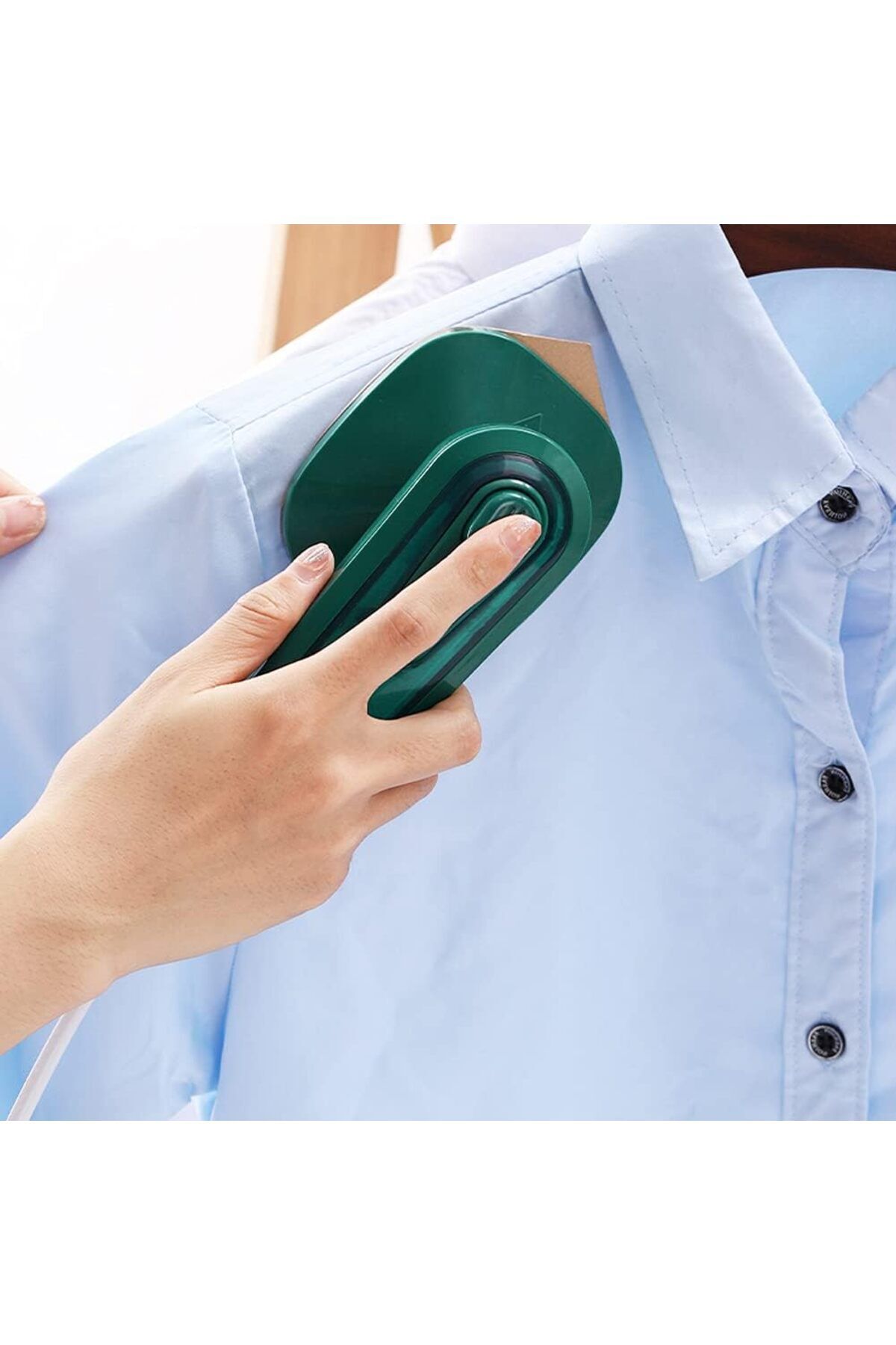 fulina-Micro Steam Iron,Portable Mini Handheld Garment Steamer for Clothes,Fast Heat,Household,Green 7