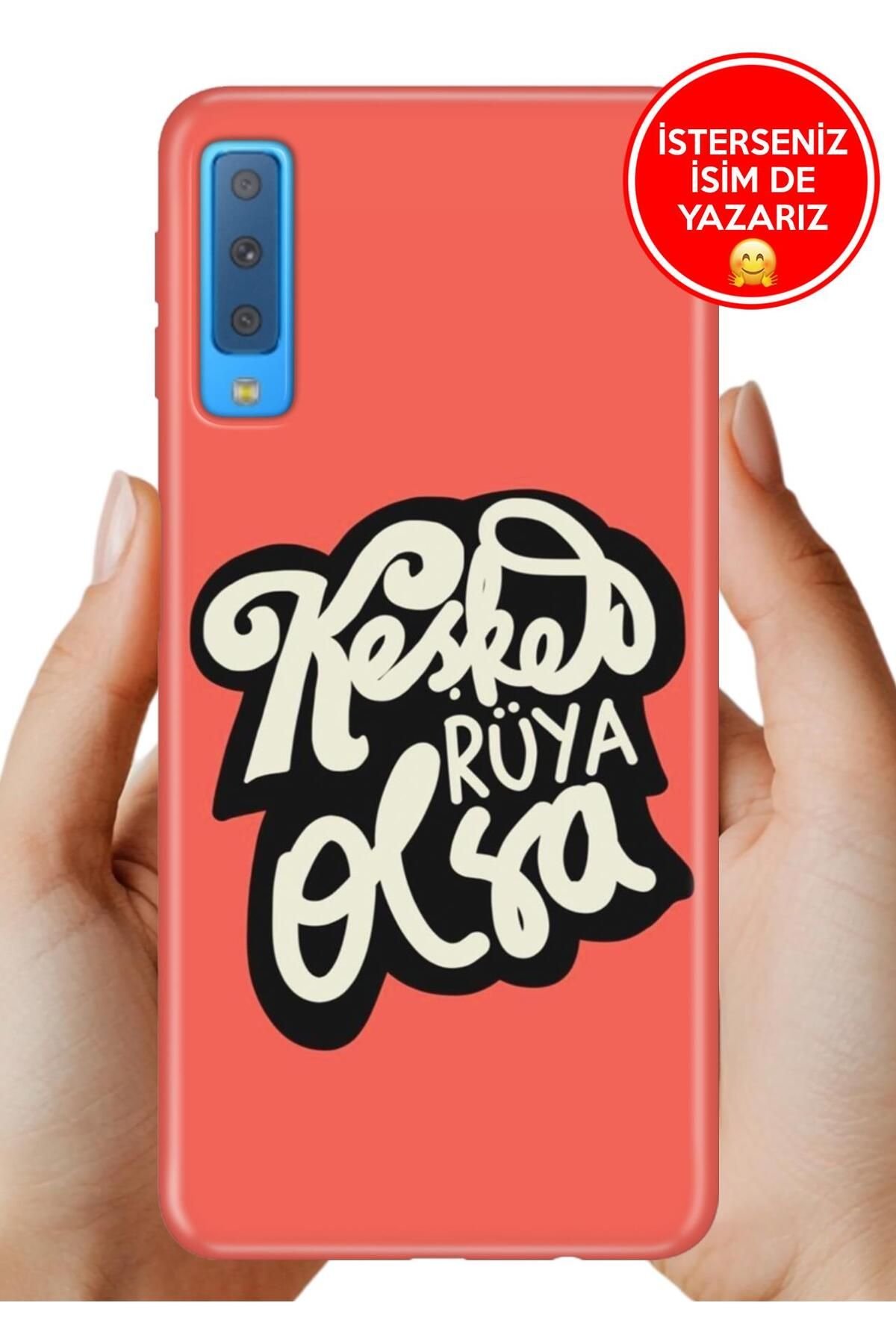 Cekuonline Samsung Galaxy A7 2018 Kılıf Baskılı Life Style Kapak Silikon Keşke Rüya Olsa