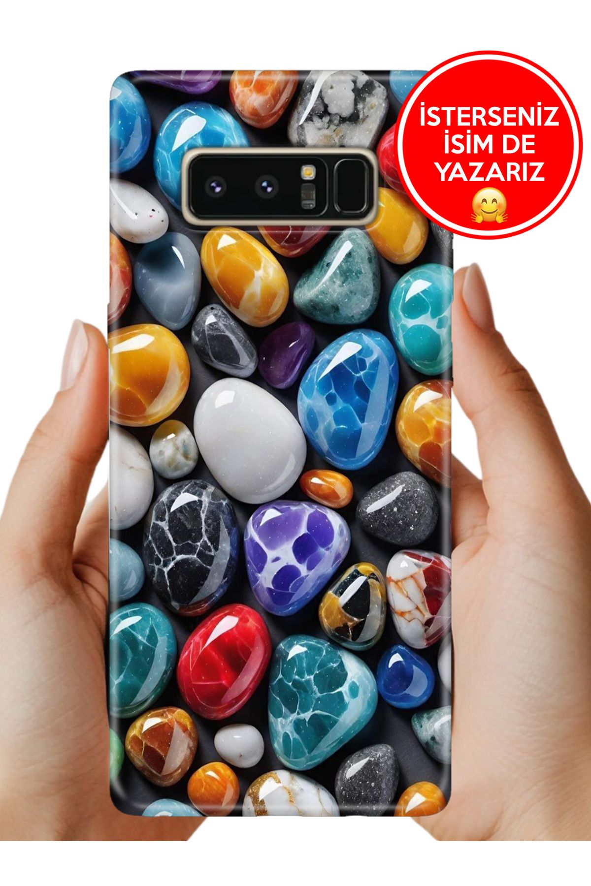 Cekuonline Galaxy Note 8 Kılıf Baskılı Life Style Kapak Silikon Şans Taşları