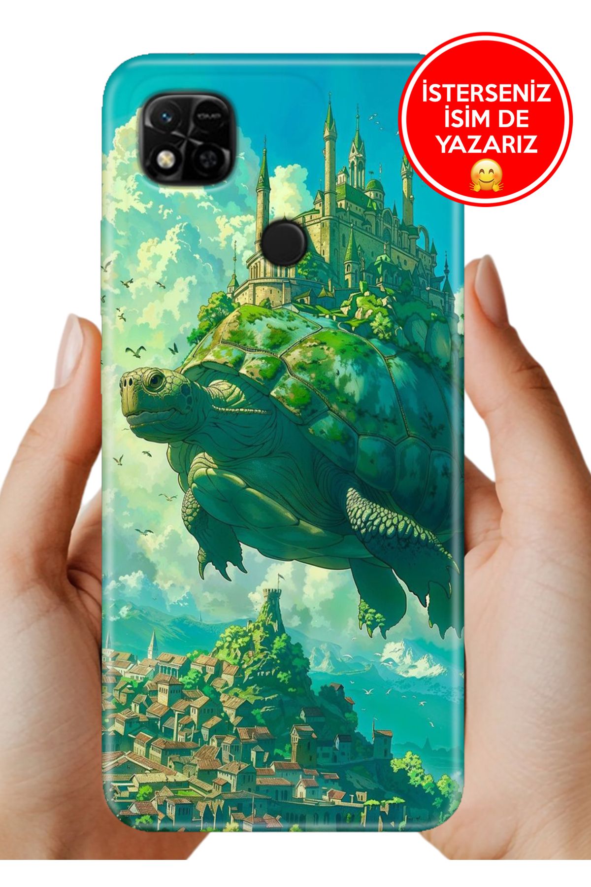 Cekuonline Xiaomi Redmi 10A Kılıf Baskılı Life Style Kapak Silikon Turtle Art