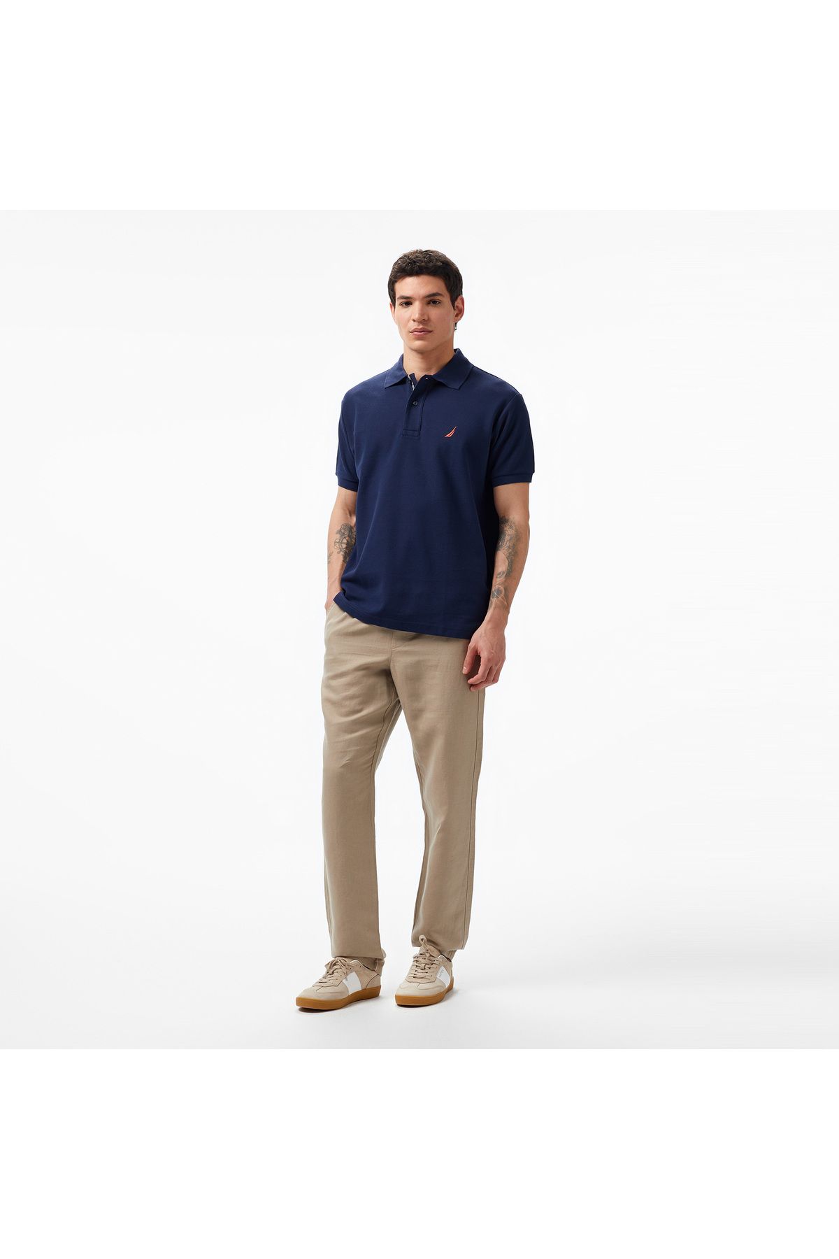 تی شرت یقه پولو آبی مردانه تيشرت يقه آستين كوتاه مدل Nautica