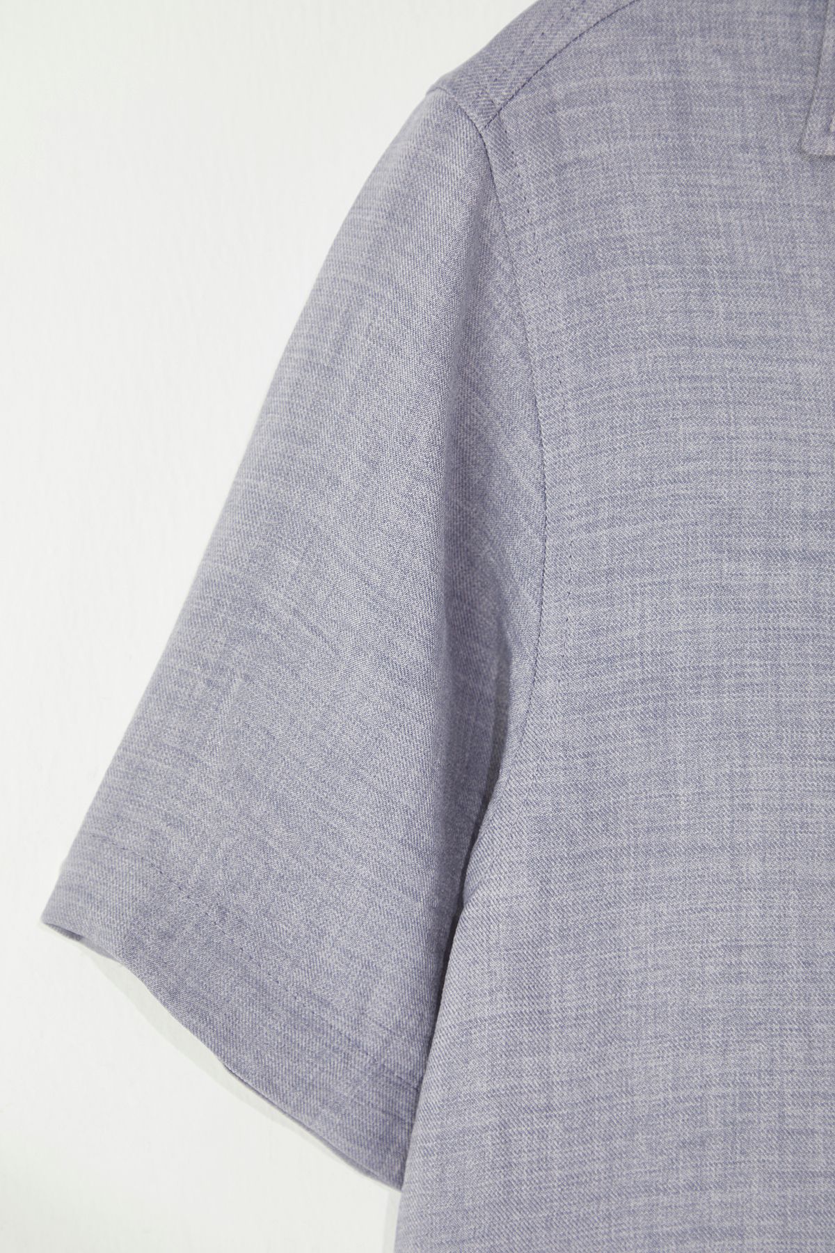 Trendyol Collection-Gray Regular Fit Linen Look Loose Draped Shirt Tmnss25Go00075 7