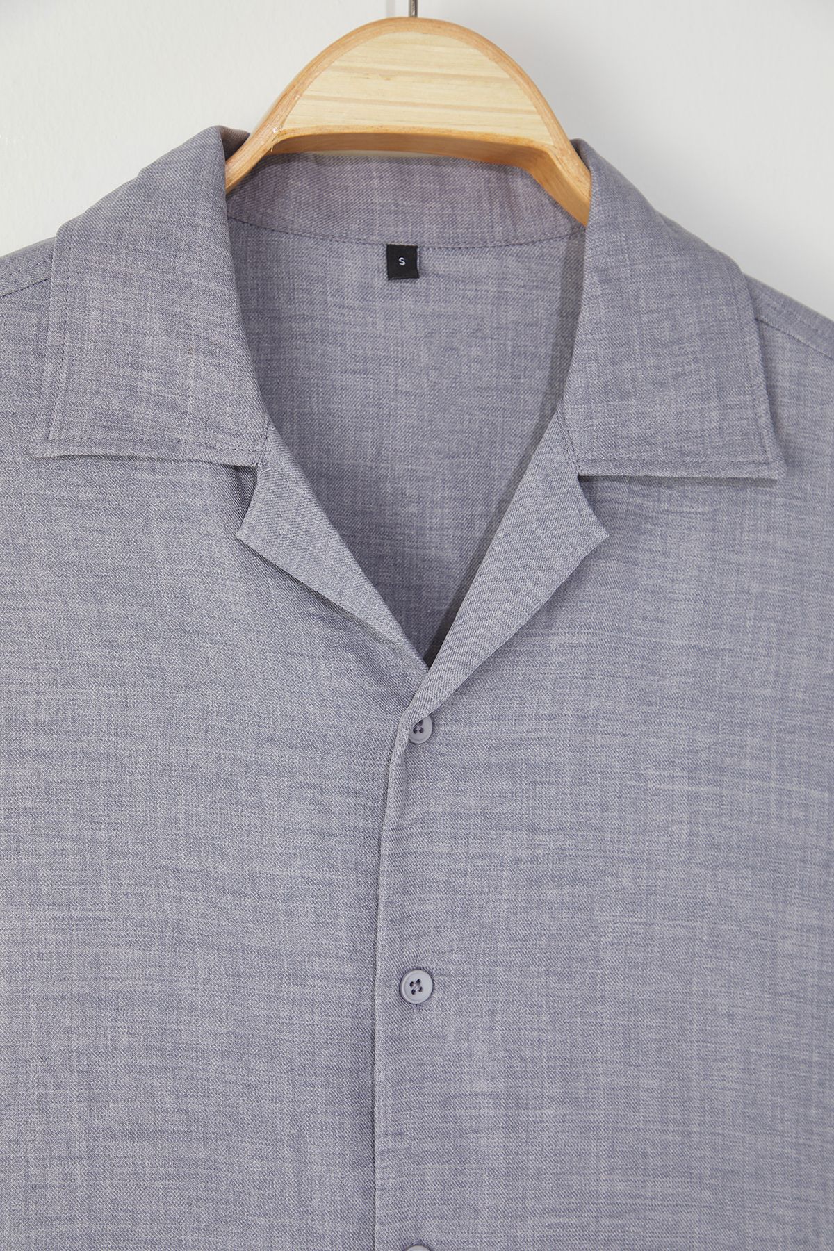 Trendyol Collection-Gray Regular Fit Linen Look Loose Draped Shirt Tmnss25Go00075 6