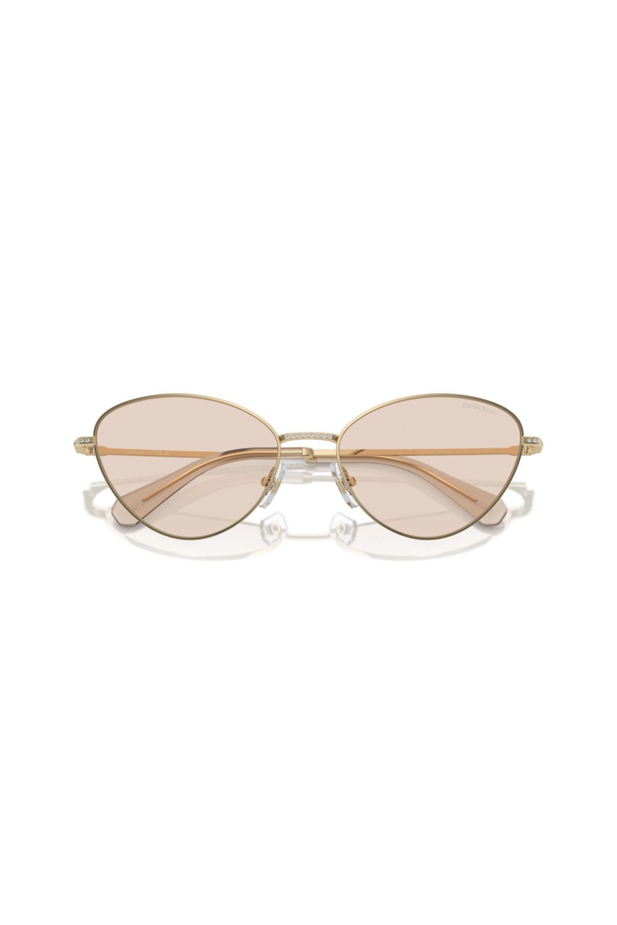 Swarovski-Woman Cat Eye Sunglasses- Sk 7014 - Lense Size:58mm - Pale Gold 3