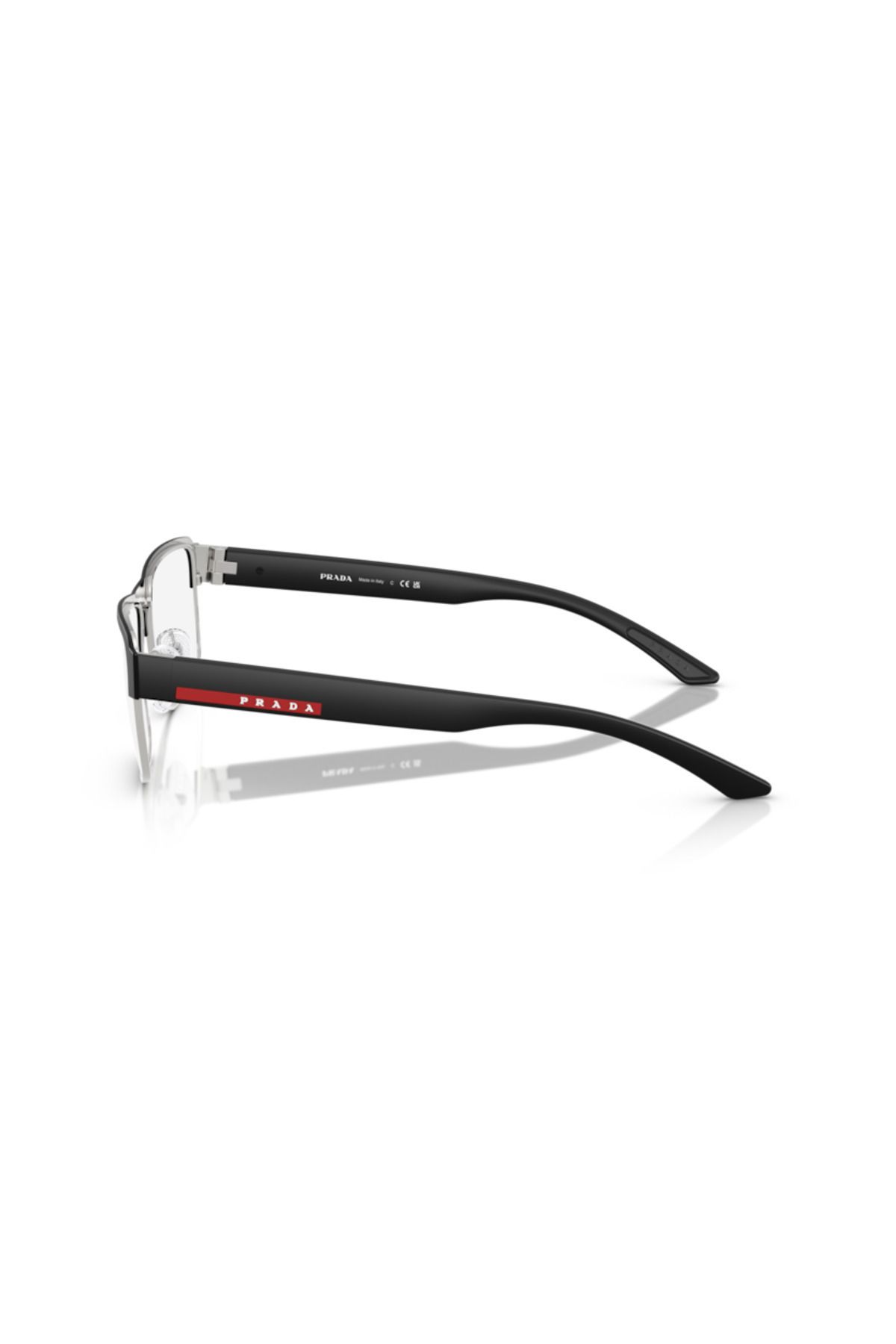 Prada Linea Rossa-Man Rectangular Eyeglasses- Ps 51rv - Lense Size:54mm - Matte Black/silver 2
