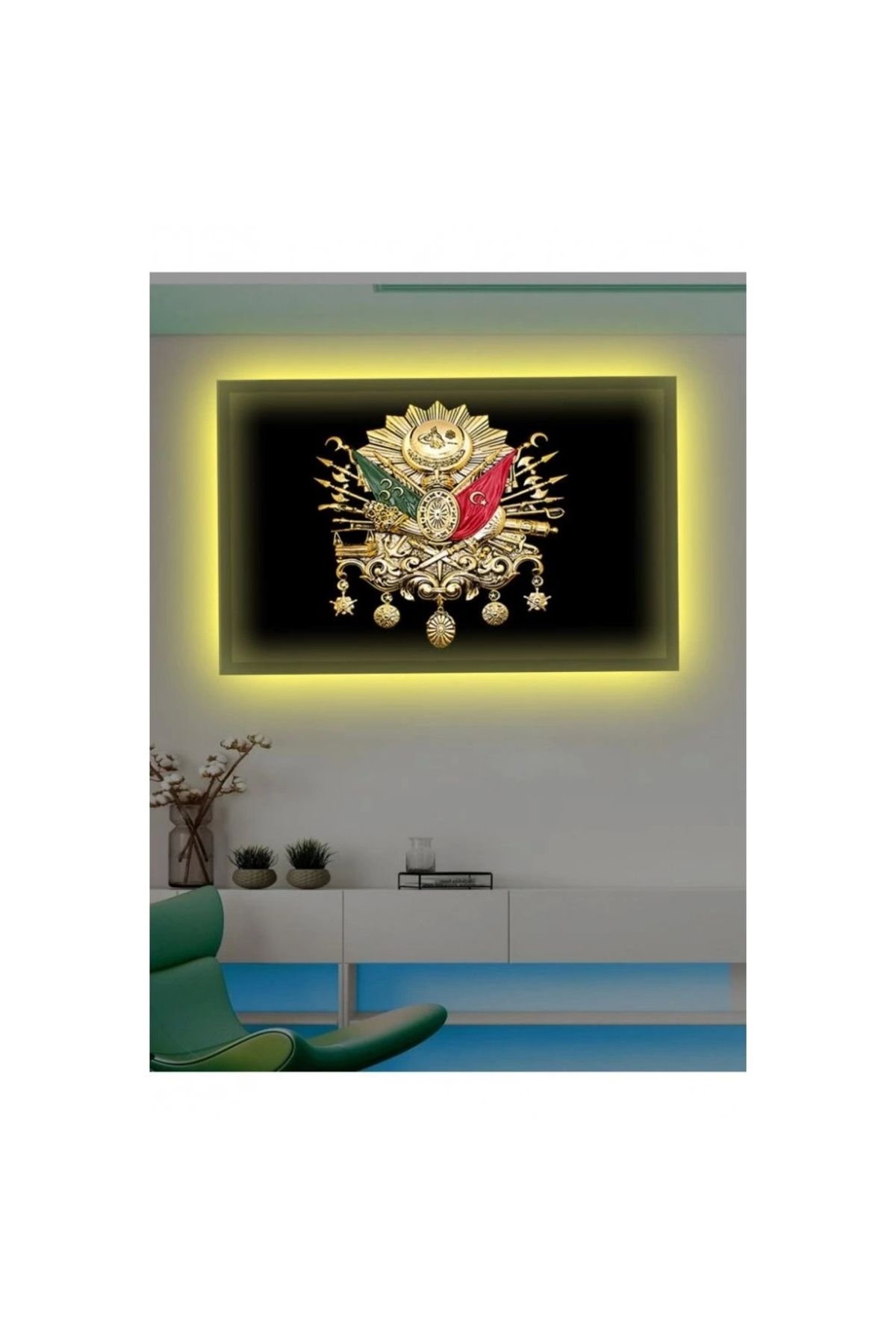 Diji Baby Kanvas Tablo Osmanlı Amblemi Led Işıklı