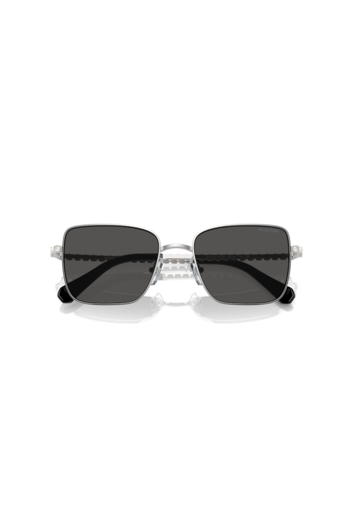 Swarovski-Woman Round Sunglasses- Sk 7015 - Lense Size:53mm - Silver 5