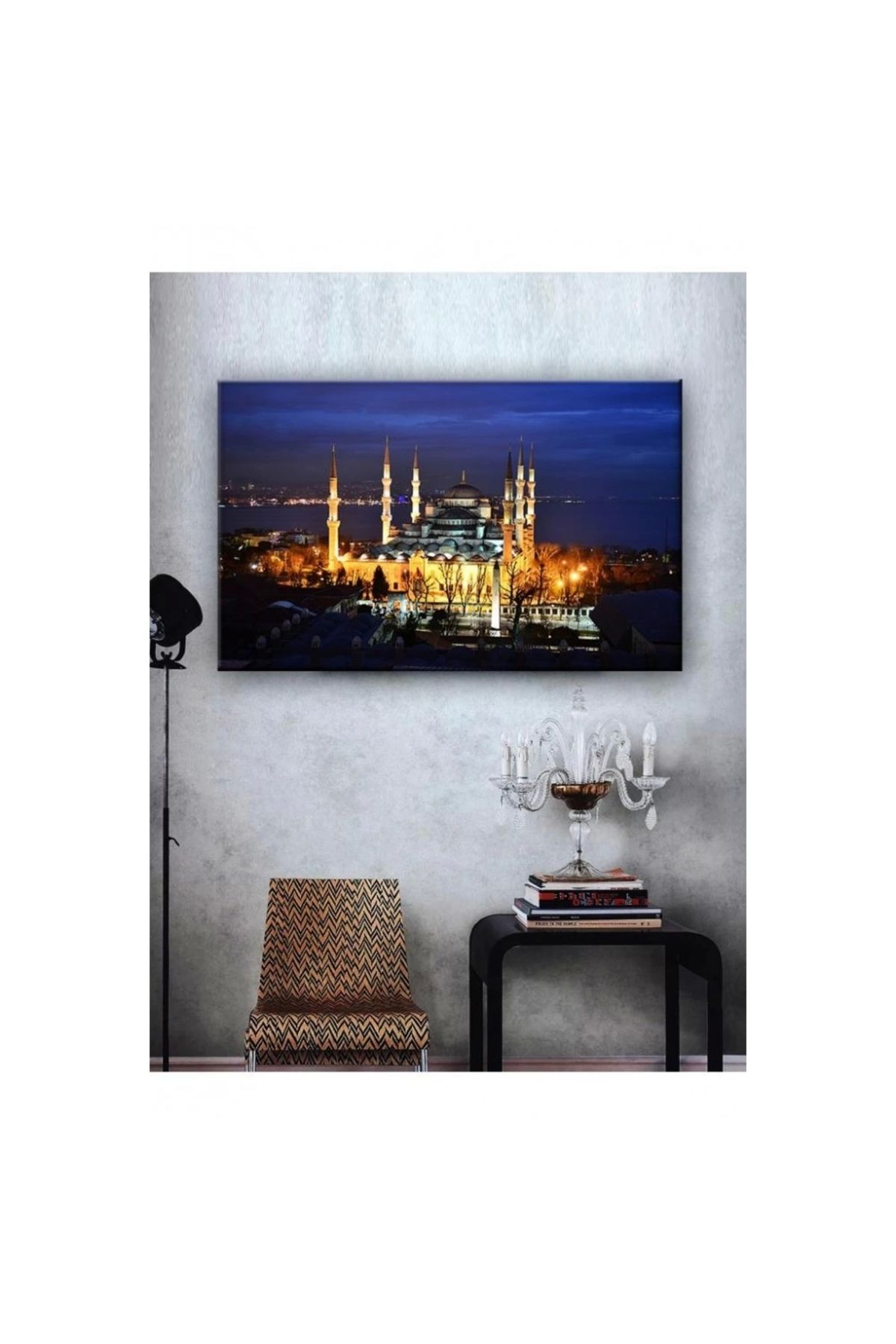 Diji Baby Kanvas Tablo Camii Gece Görünümlü Led Işıklı