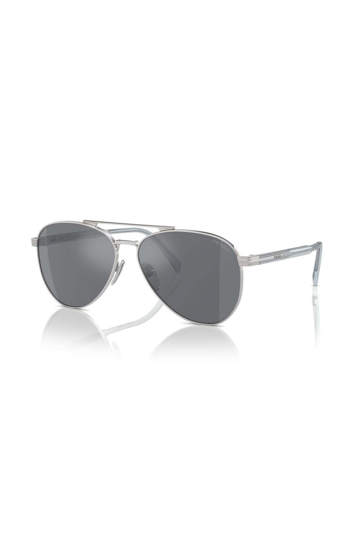 Prada-Man Pilot Sunglasses- Pr A58s - Lense Size:61mm - Silver 1