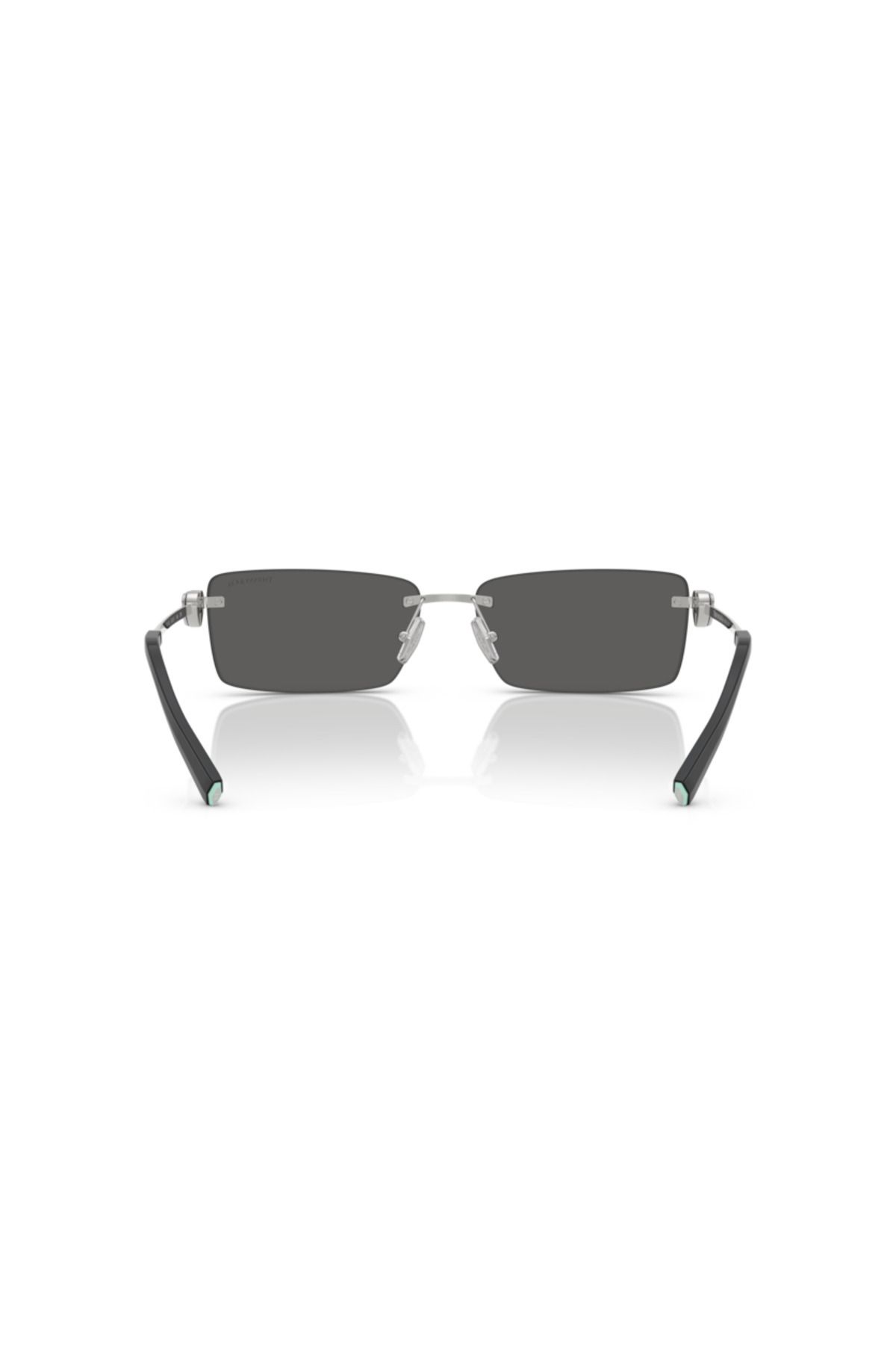 Tiffany-0TF3108B 6001S460 نظارة شمسية للجنسين مستطيلة معدنية فضية بدون إطار للبالغين 3