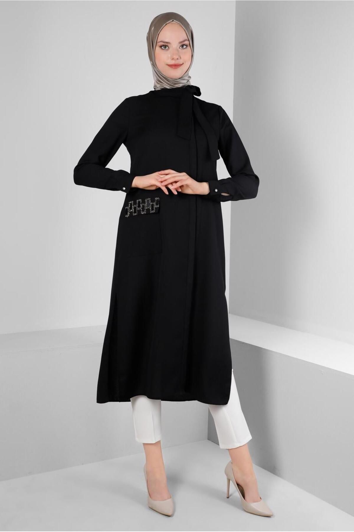 تونیک جیب یقه بند 43525 Alvina