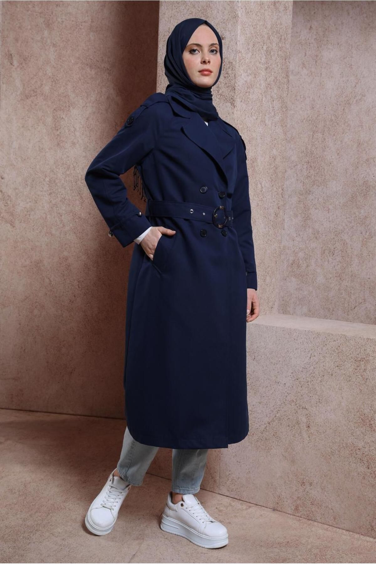 مانتو ترنچ کمربند 10853 Alvina
