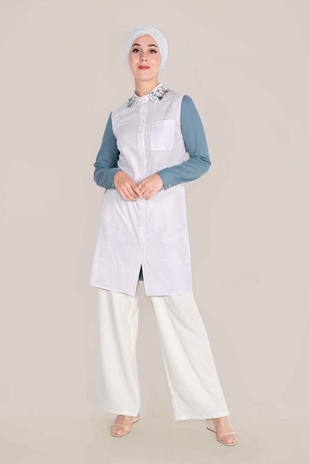 آلوینا تونیک یقه دوزی نخی کد ۴۰۵۹۶