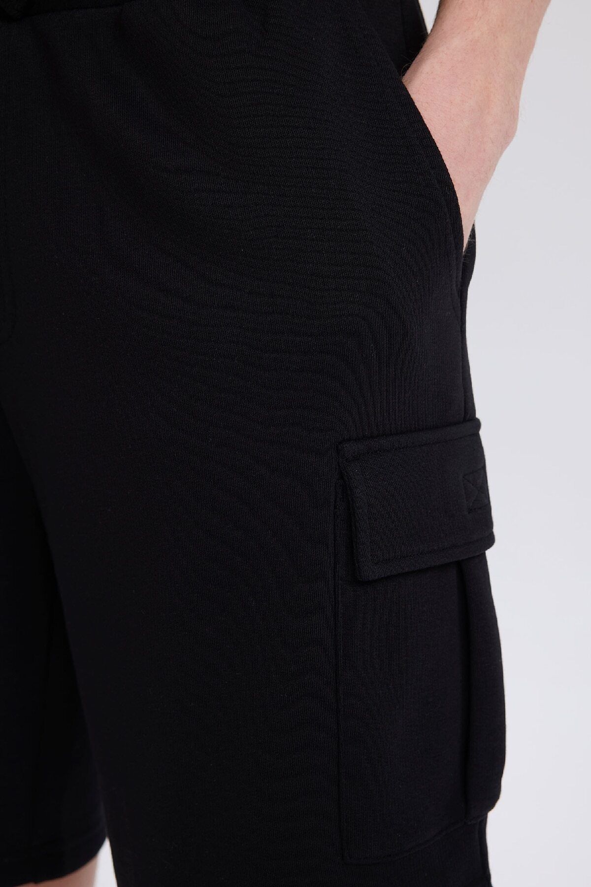 DeFacto-شورت بخصر عادي مع جيب كارجو برباط D9494ax25sm 6