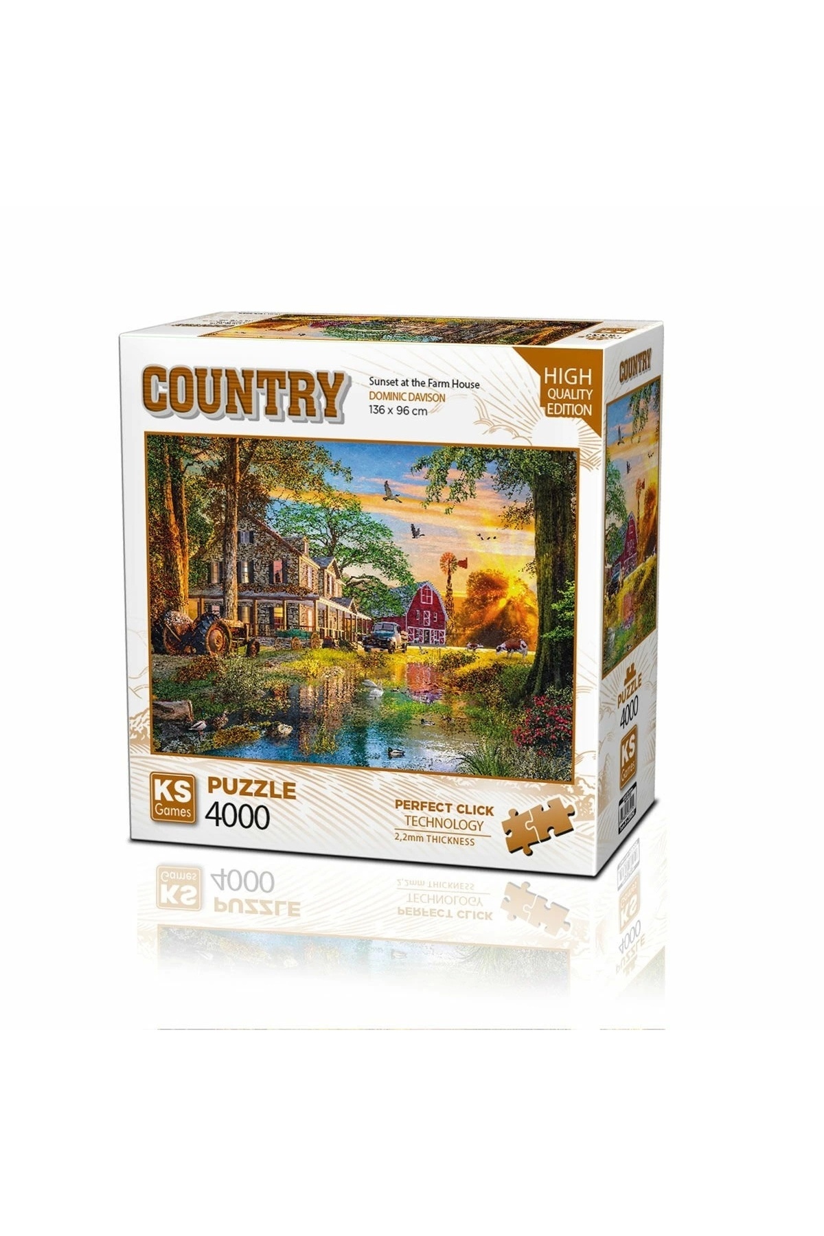 Ks Puzzle-23505 Sunset At The Farm House 4000 Piece Puzzle 1