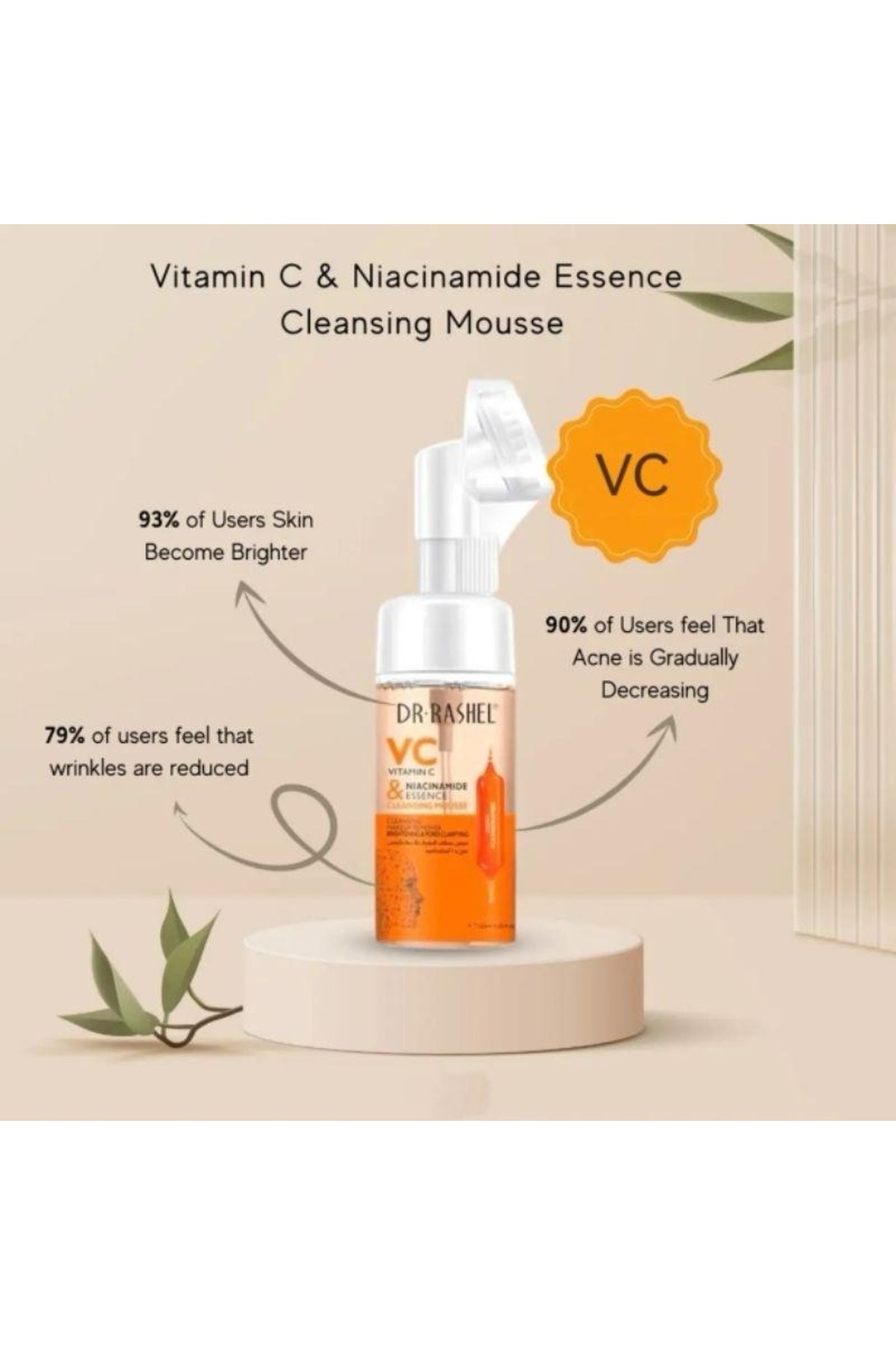 DR.RASHEL-Vitamin C Cleansing Mousse 100ML – Deep Cleansing, Brightening & Hydrating Face Wash 4