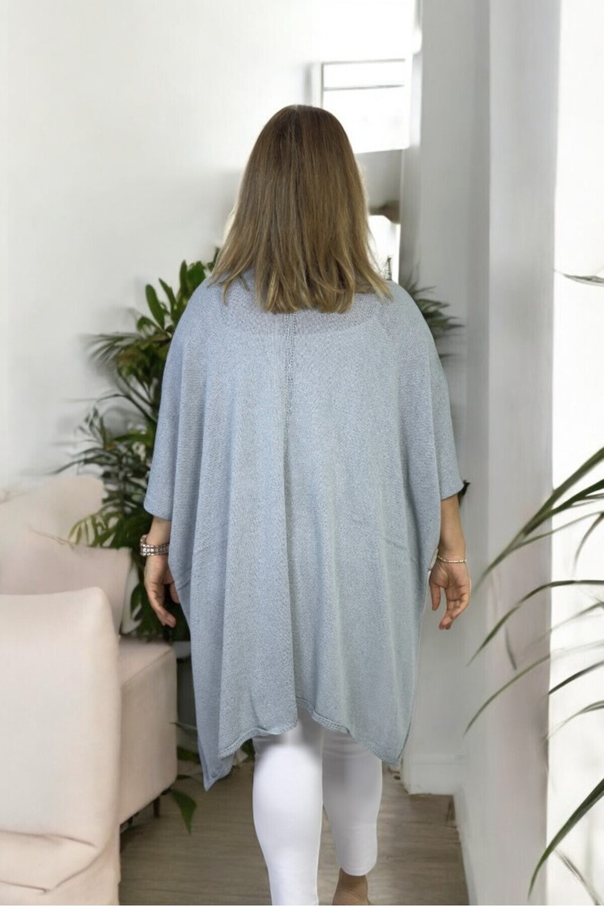 yagmurberen-Short Sleeve Asymmetric Cut Slit Pocket Shawl Collar Large Size Italian Mercerized Cardigan 5