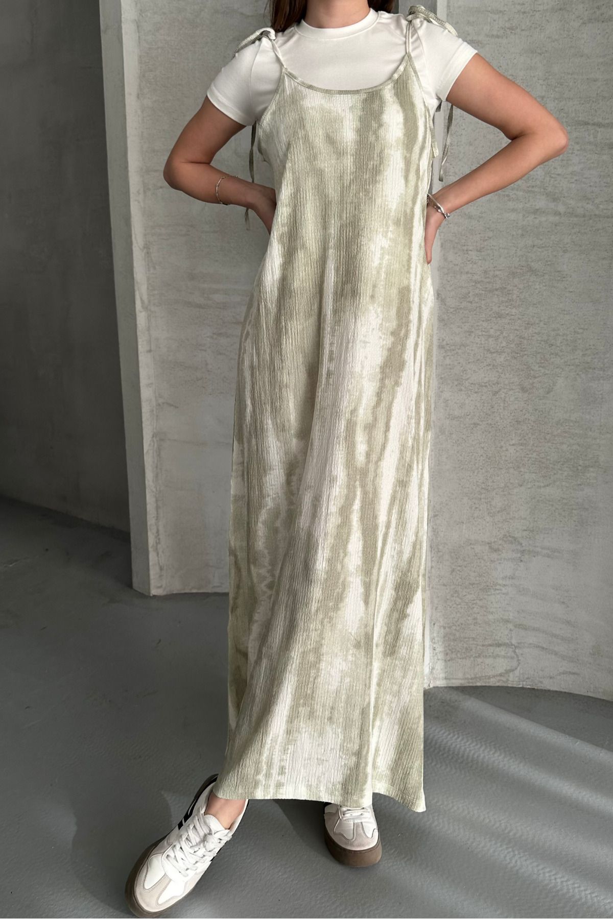 macharel jeans-Rochie lejeră cu bretele cu model Tie Dye 4