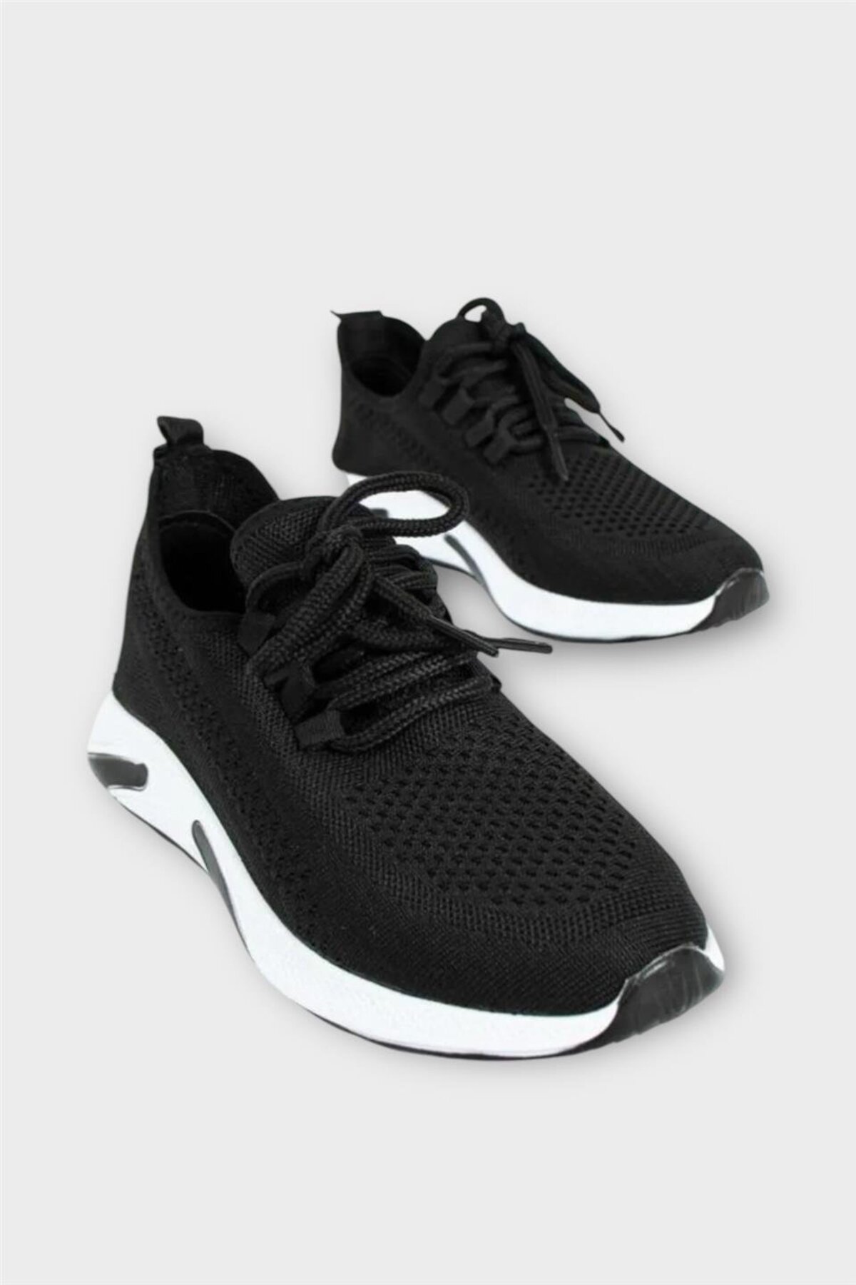 Unisex Yazlık Triko Spor Ayakkabı SİYAH - BEYAZ — مشکی 3322 — تصویر 4 از 7
