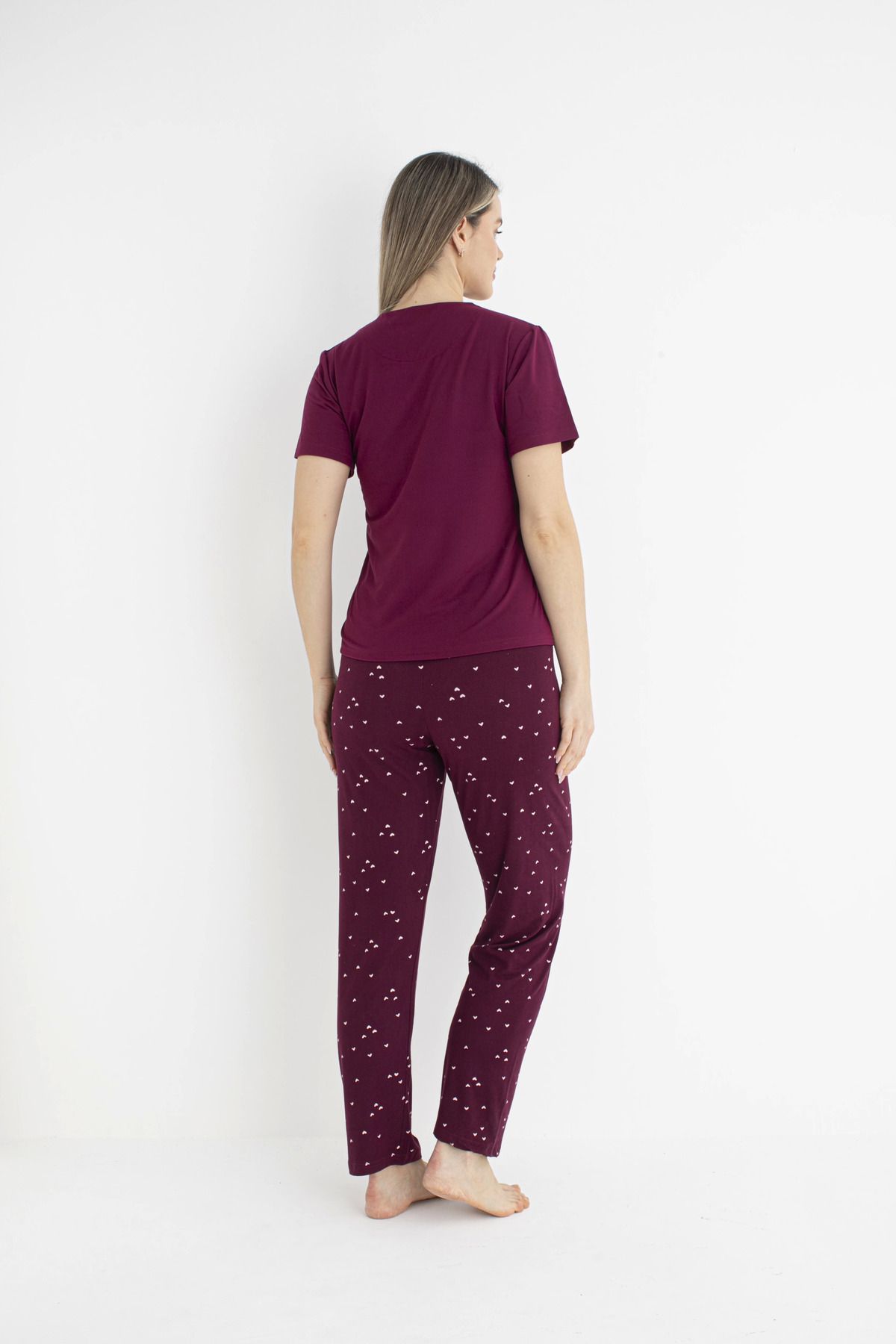 The AlpAli-Estiva 25122 Women's Milan Soft Heart Short Sleeve Pajama Set 2