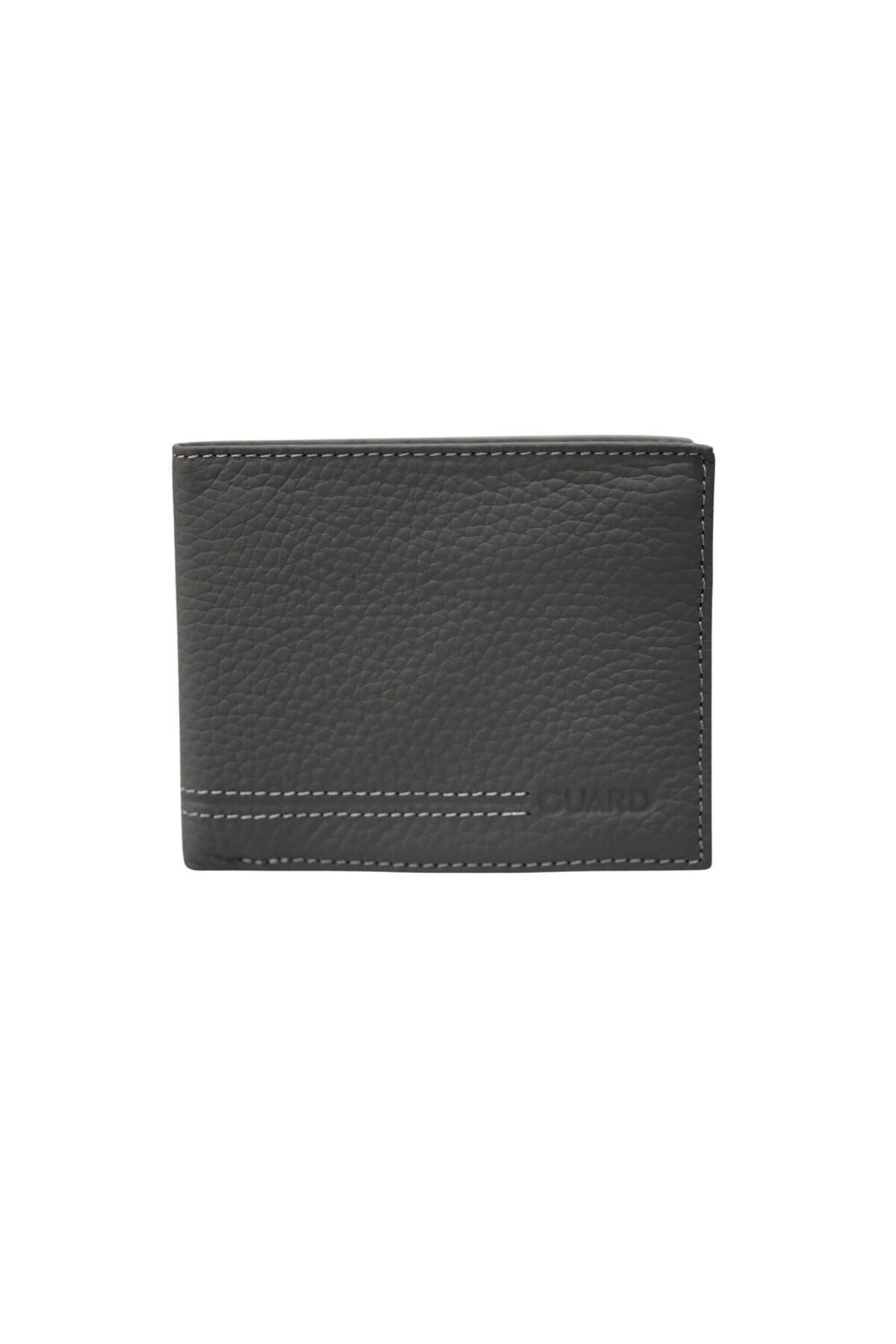 GUARD-Anthracite Genuine Leather Horizontal Model Classic Men's Wallet - Grd 250322 Wt1861 1