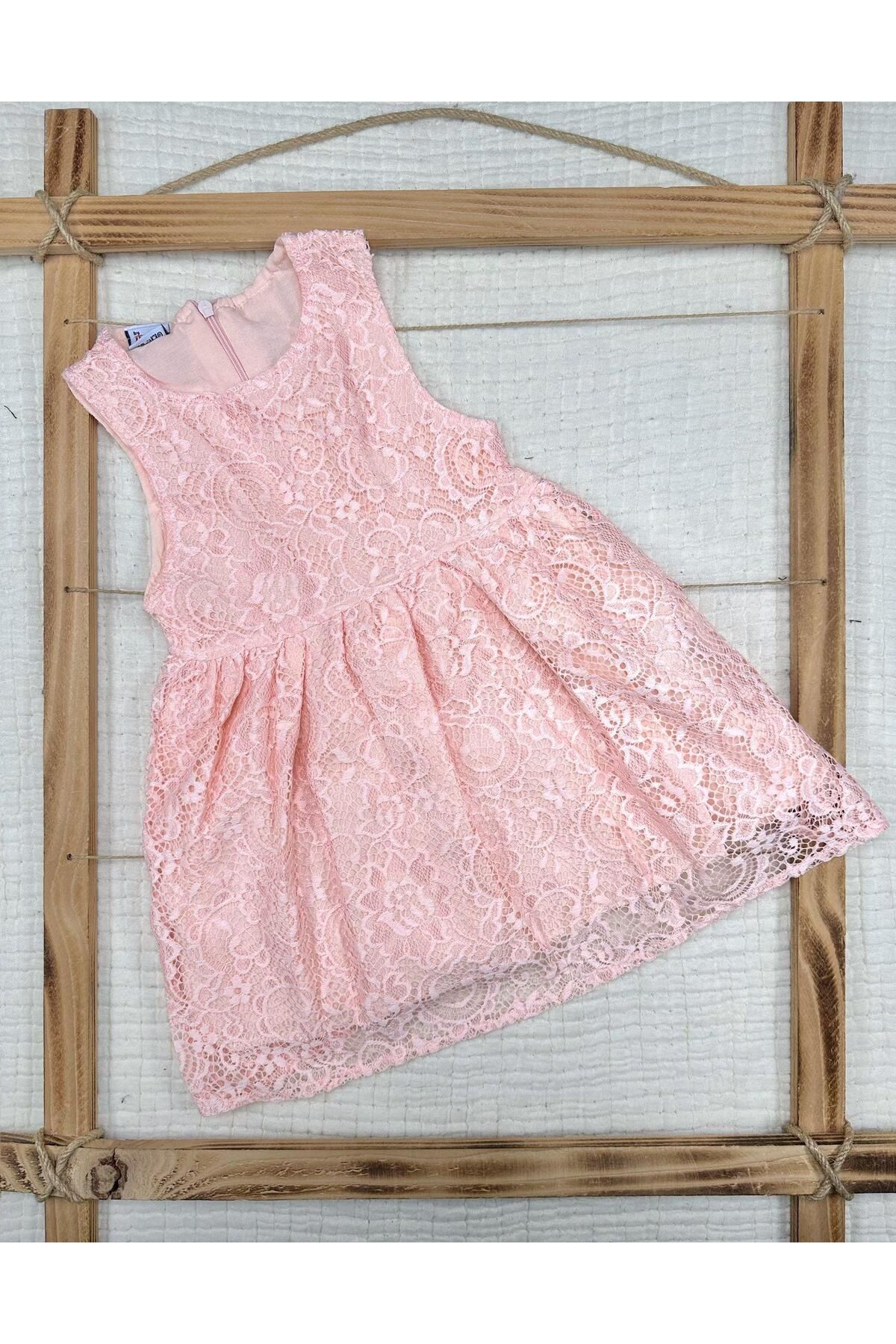 Murat Baby-Girl's Guipure Lace Summer Dress with Denim Jacket 2