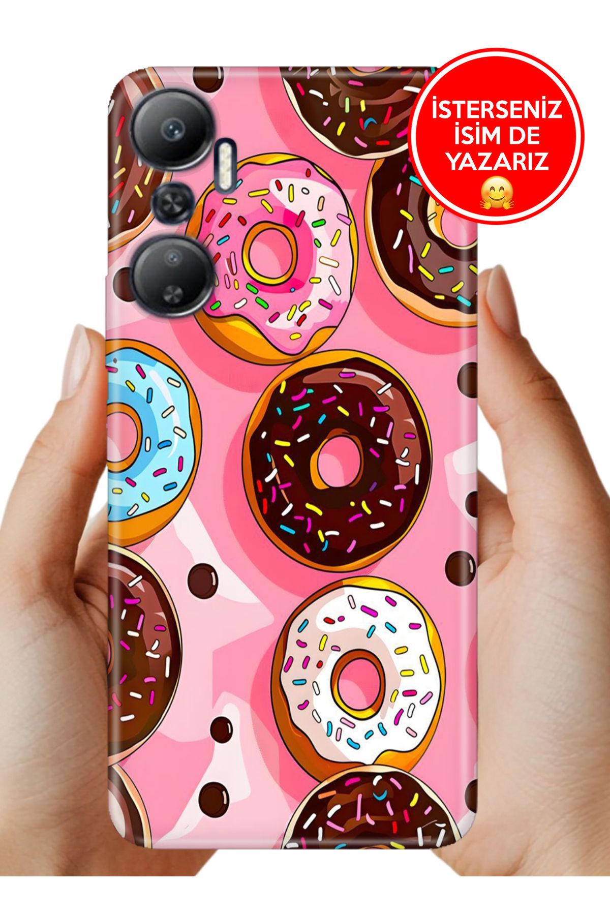 Cekuonline İnfinix Hot 20 Kılıf FullCover Resimli Desenli Silikon Donut 4979