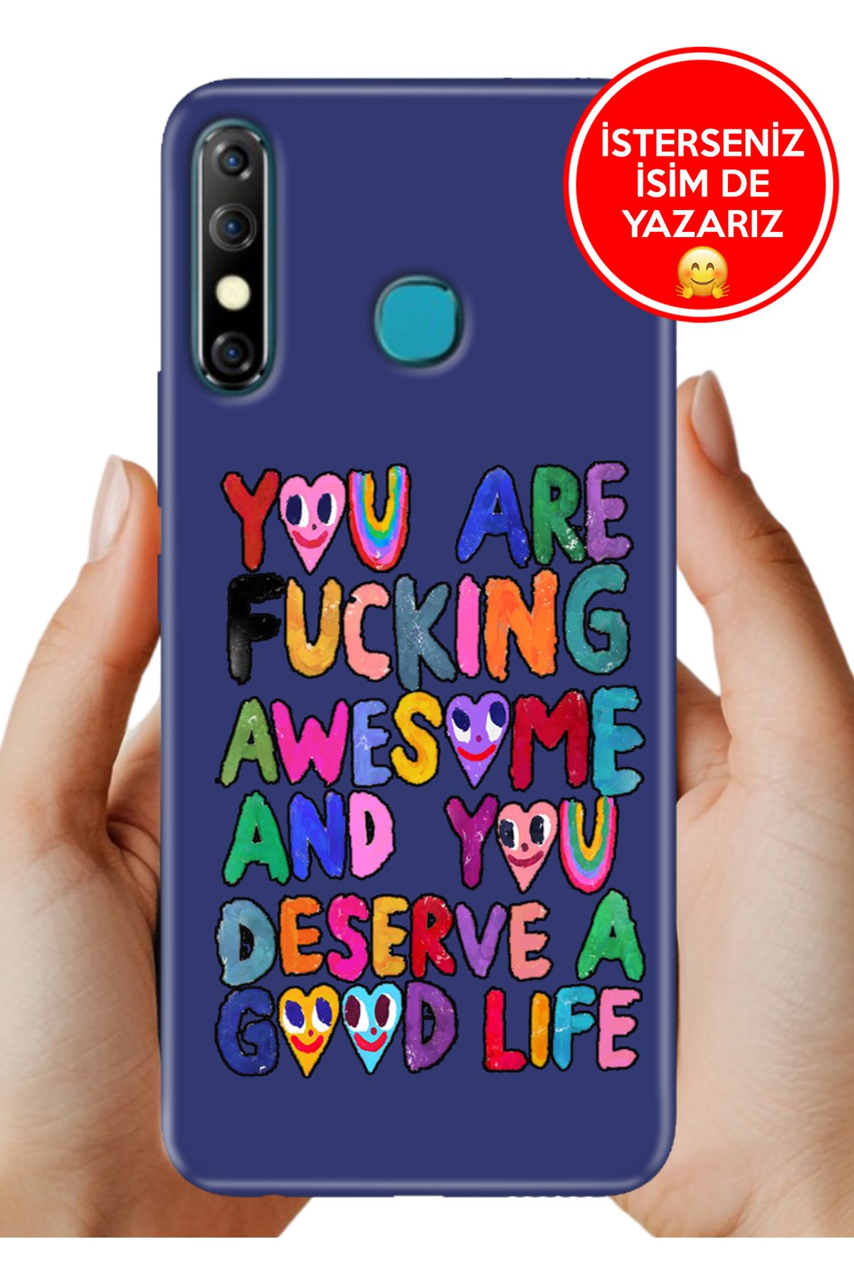 Cekuonline İnfinix Hot 8 Kılıf FullCover Resimli Desenli Silikon Deserve