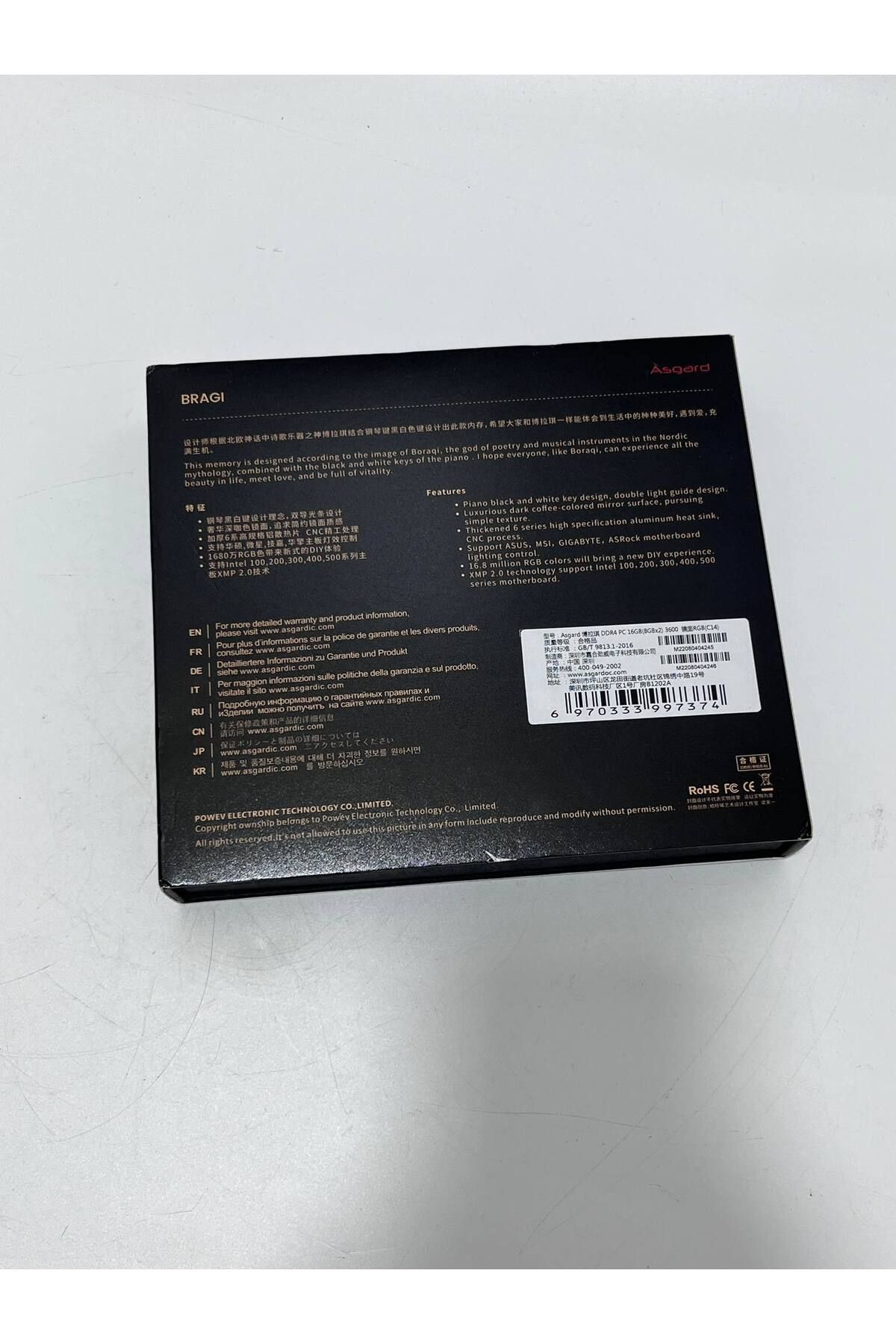 Asgard-براجي 16 جيجا بايت RGB DDR4 3600 ميجا هرتز رام 6