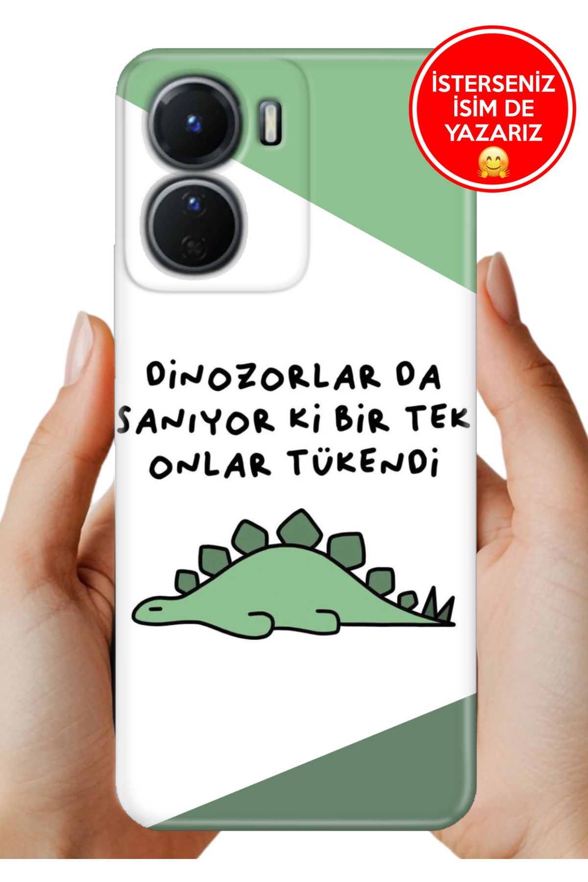 Cekuonline Y16 Kılıf FullCover Resimli Desenli Silikon Dinazorlar