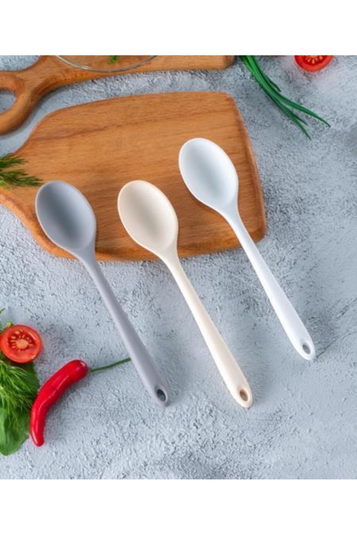 şirin eşyalarım Silikon Krem Mini Kaşık - 20 cm / 1 Adet