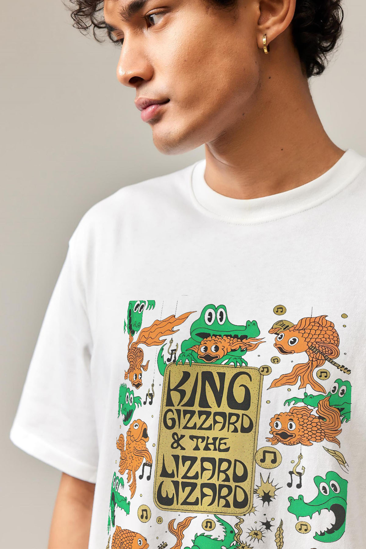 Tee&more. Unisex Oversize King Gizzard the Lizard Wizard Baskılı Tee&more. Unisex Oversize King Gizzard the Lizard Wizard Baskılı