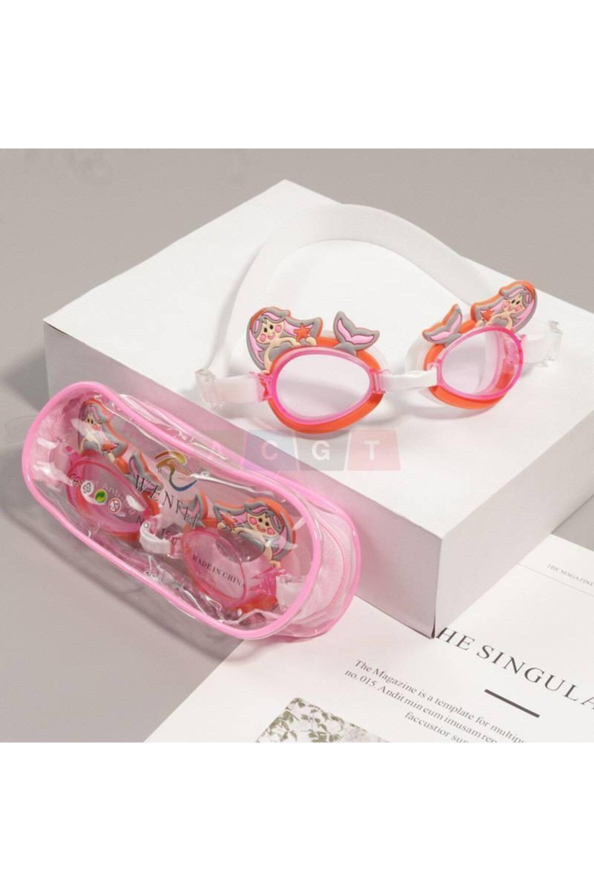 synshop Deniz Kızı Mermaid Figür Deniz Havuz Yüzücü Çocuk Kız Gözlük Kulak Tıkacı Ayarlı