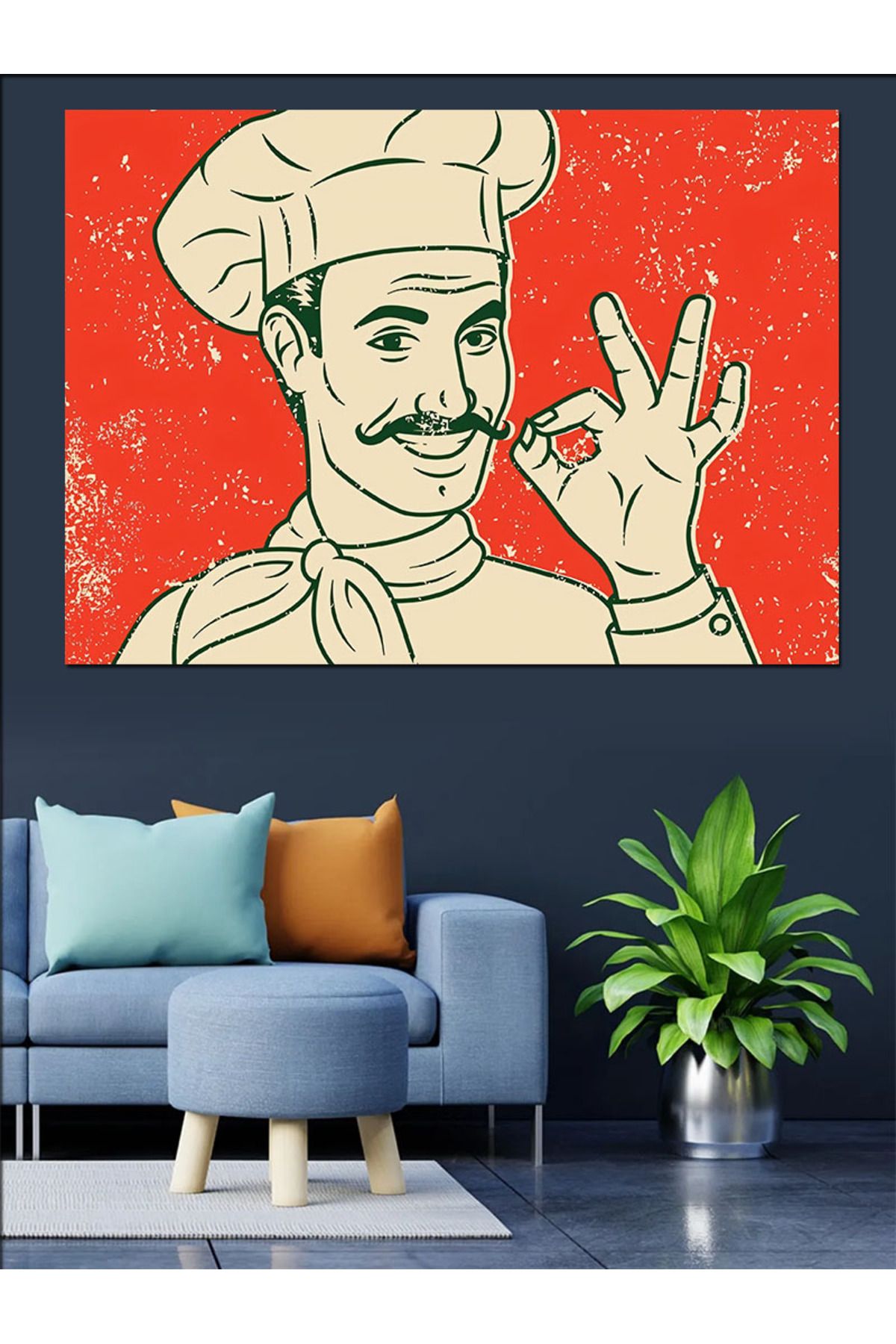 Tablomega-Chef Chef Themed Decorative Canvas - Mdf Wooden Table 1