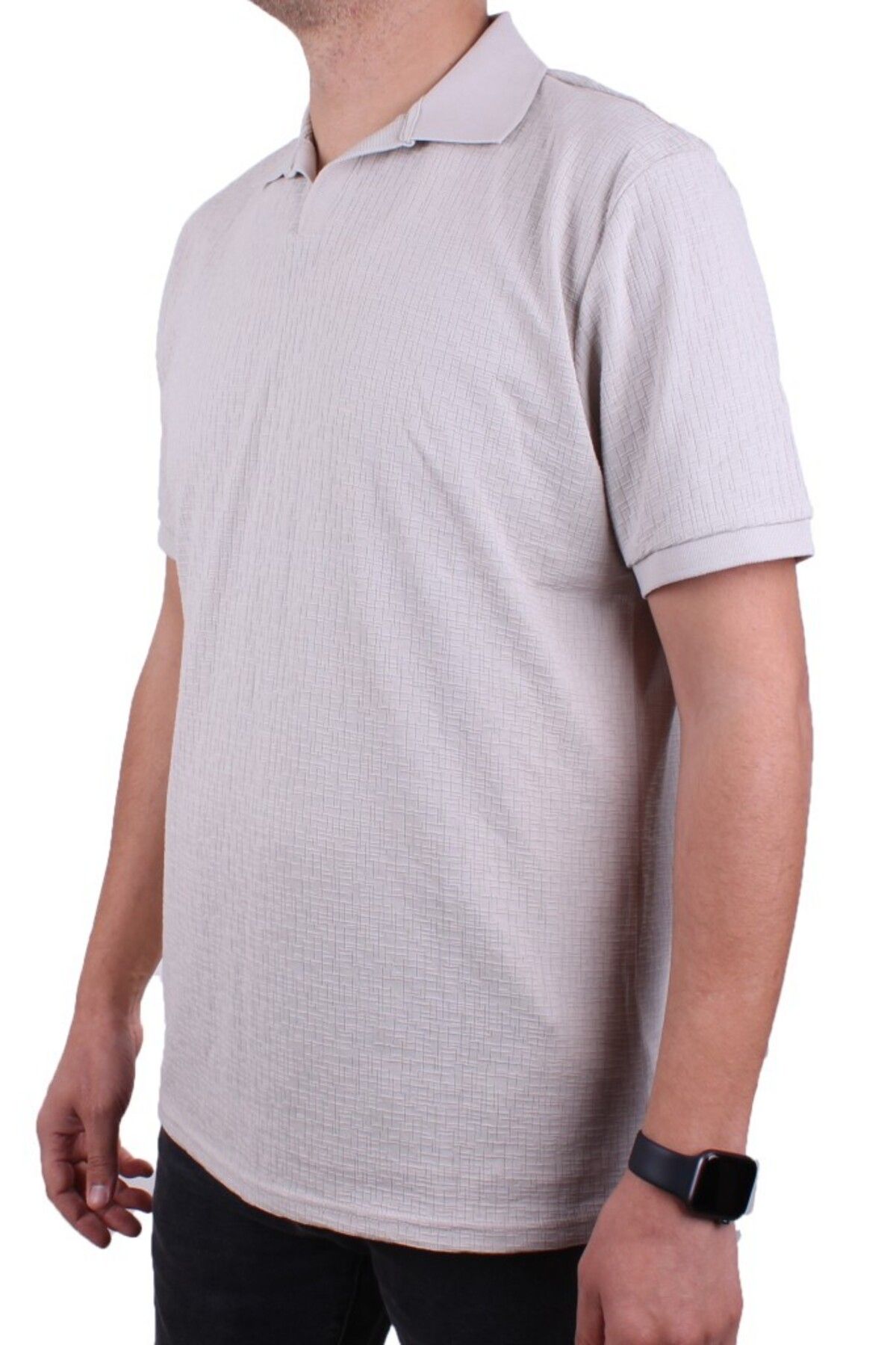 Twister Jeans-Twister 2288 Gray Daily Short Sleeve Regular Cut Cotton Polo Collar Men's T-Shirt 3