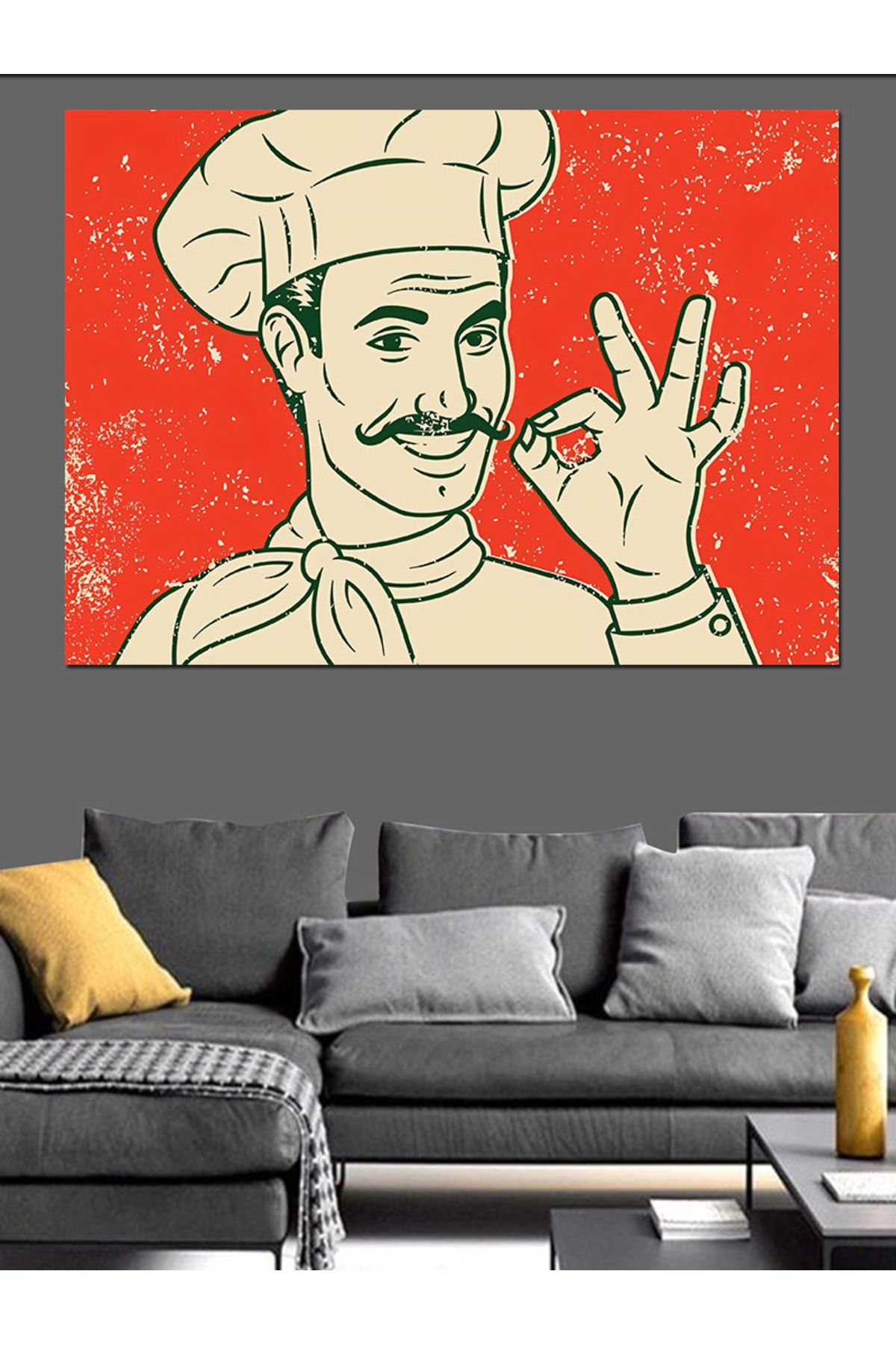 Tablomega-Chef Chef Themed Decorative Canvas - Mdf Wooden Table 4