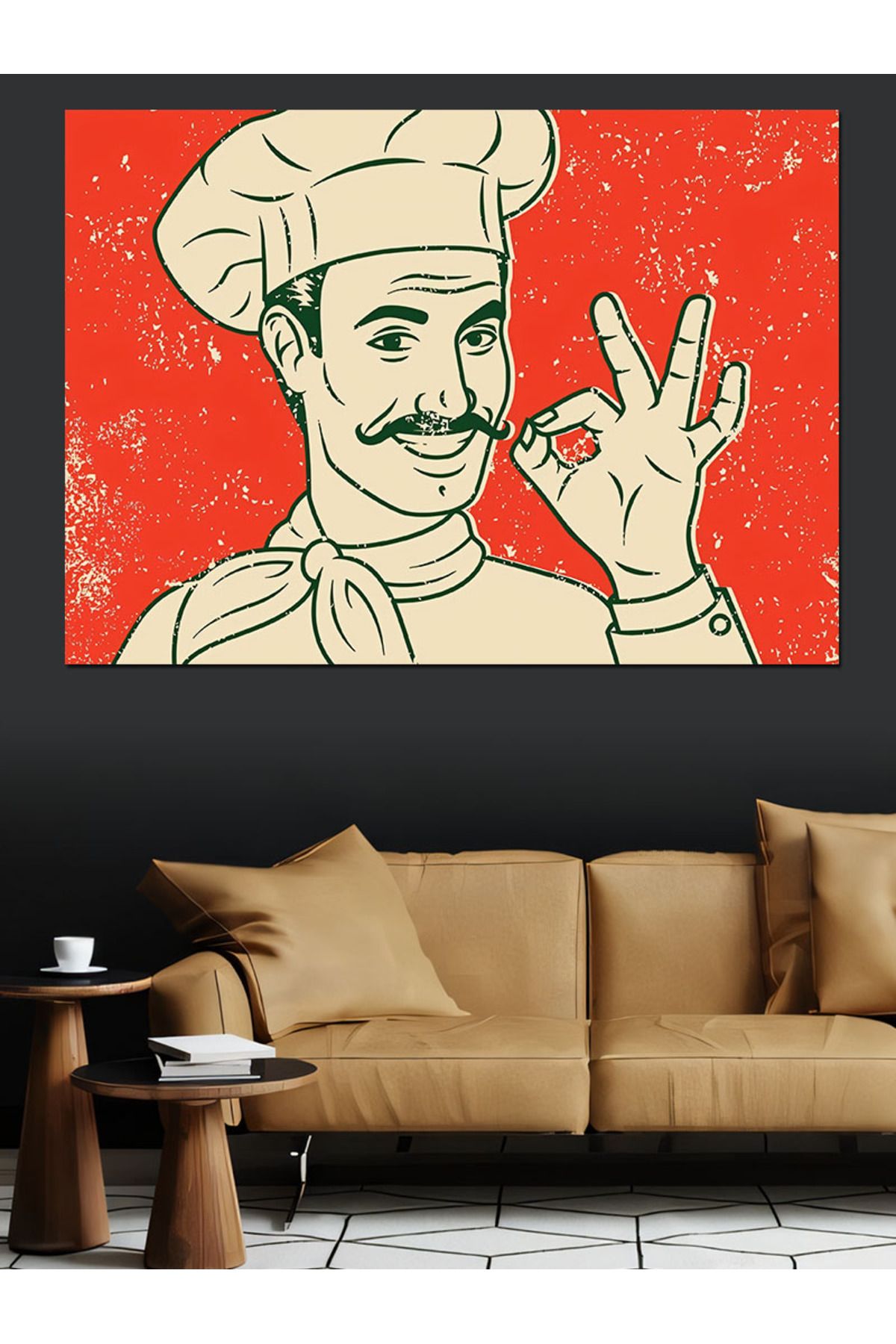 Tablomega-Chef Chef Themed Decorative Canvas - Mdf Wooden Table 5