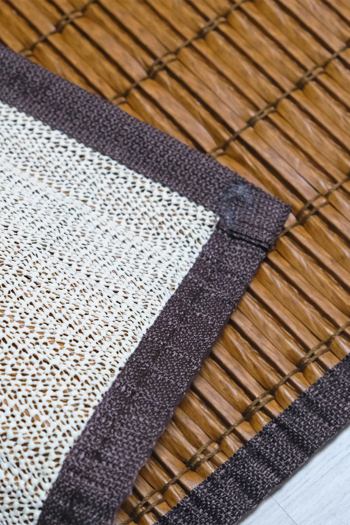 AHİR TİCARET-Rattan Non-Slip Bath Mat - Waterproof - Multi-Purpose Mat 50X80 cm 3
