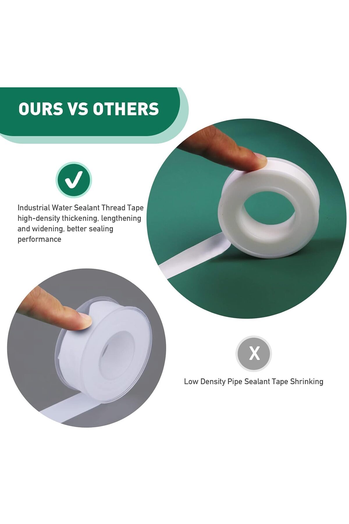 Generic-50 Pieces of Teflon Tape Roll - Waterproof, Water Pipe, and Leak Repair Tape - 10 Meters 3