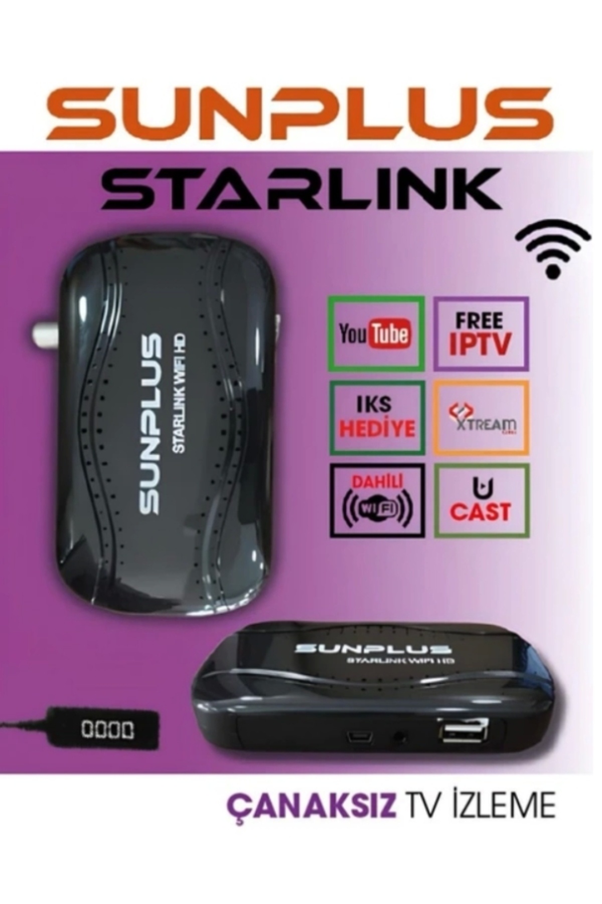 Sunplus SpaceX Wifi HD Dahili Wifi Dijital Uydu Alıcı Akıllı