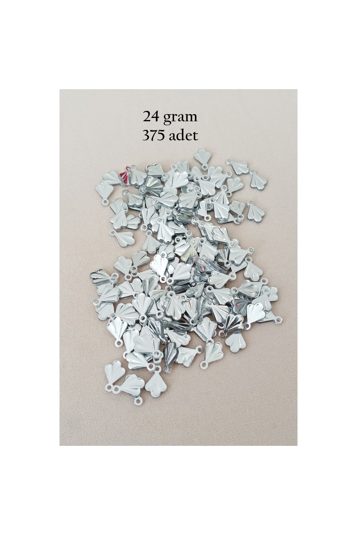 maarketim Oya Abiye Bileklik Kolye Pleksi Metalik Plastik Pul Gümüş Renk 24 gram 375 adet